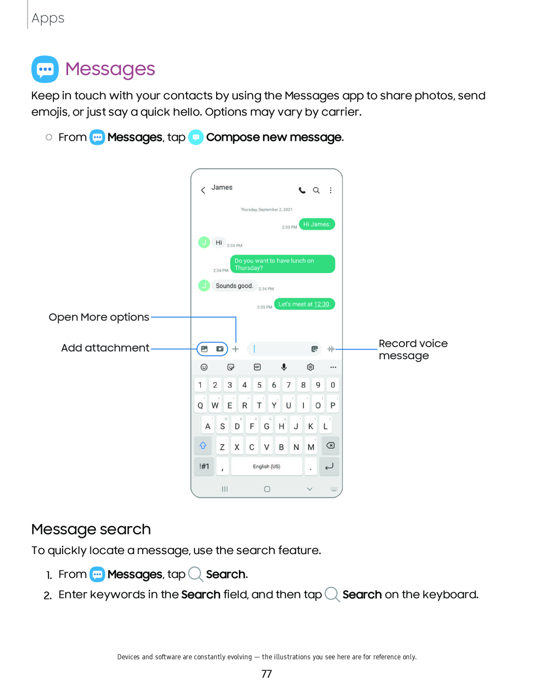 Message search Galaxy A20 Virgin Mobile