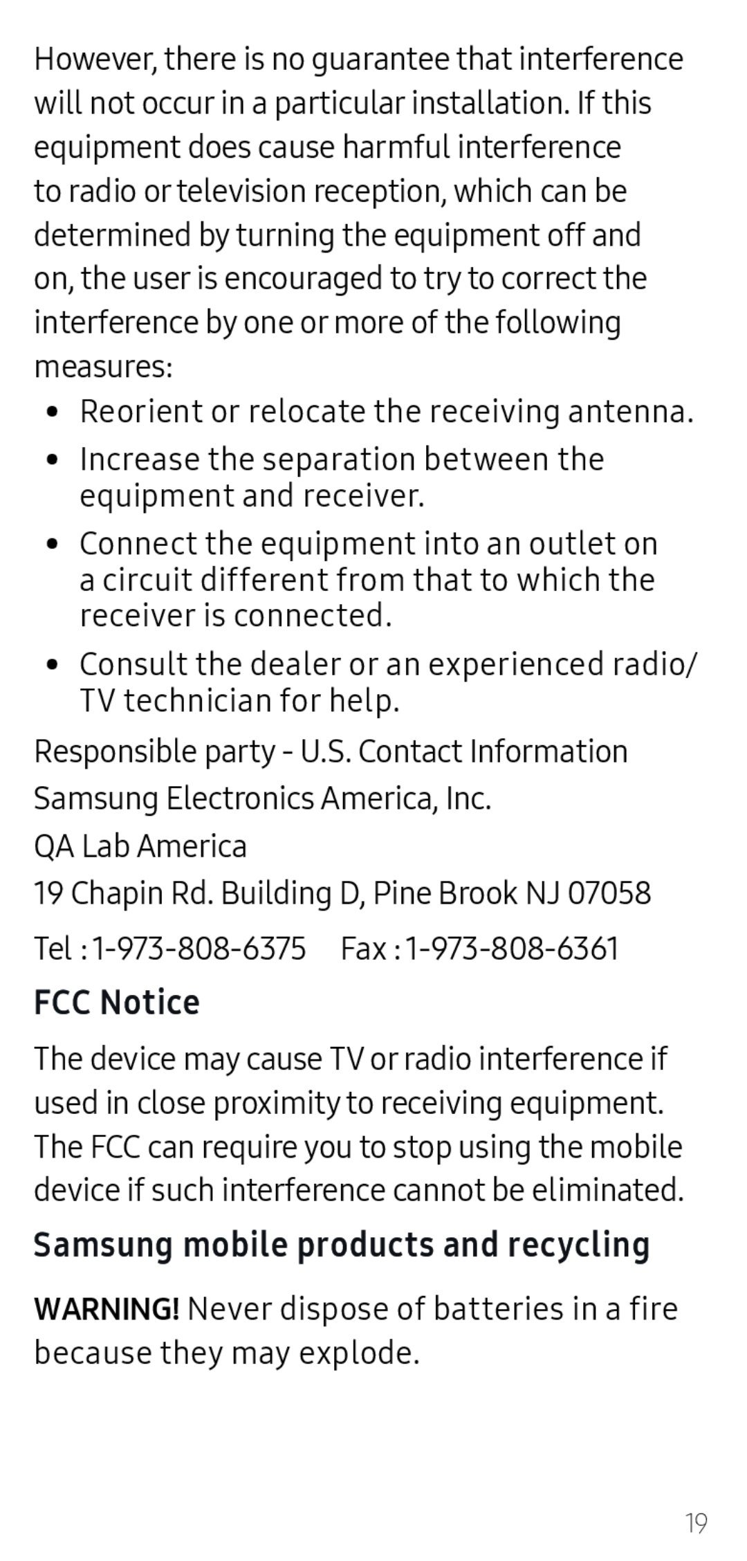 FCC Notice Galaxy A20 T-Mobile