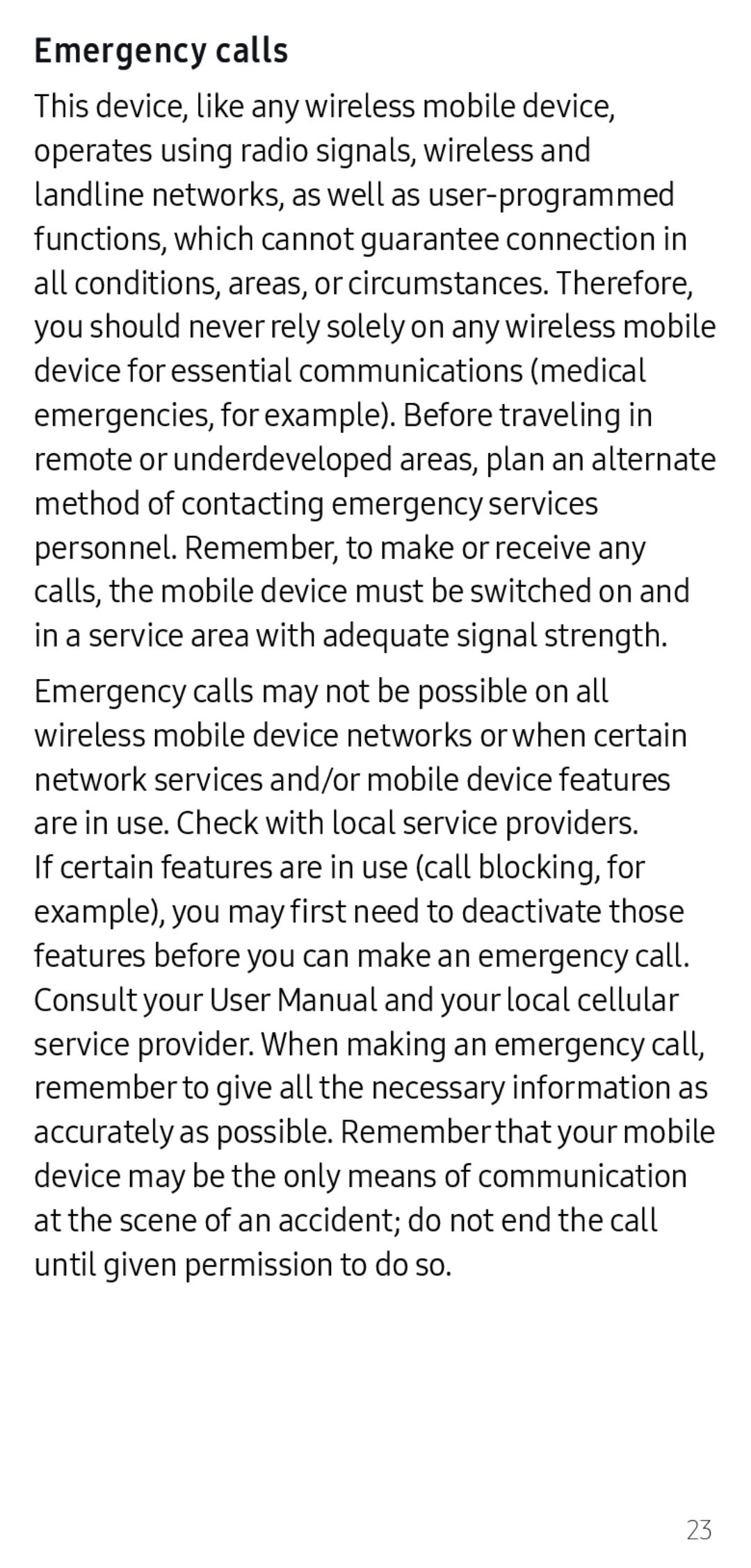 Emergency calls Galaxy A20 T-Mobile