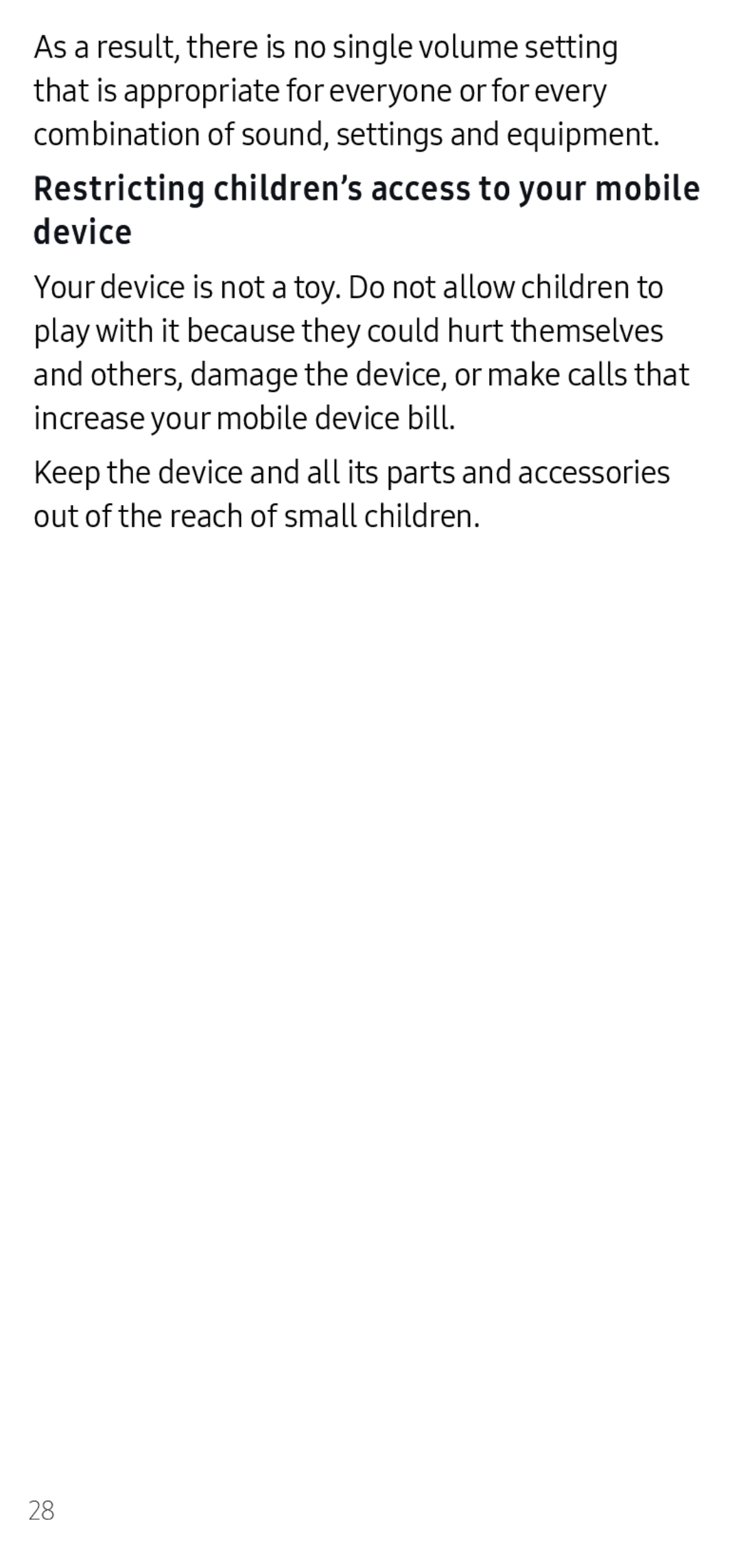 Restricting children’s access to your mobile device Galaxy A20 T-Mobile