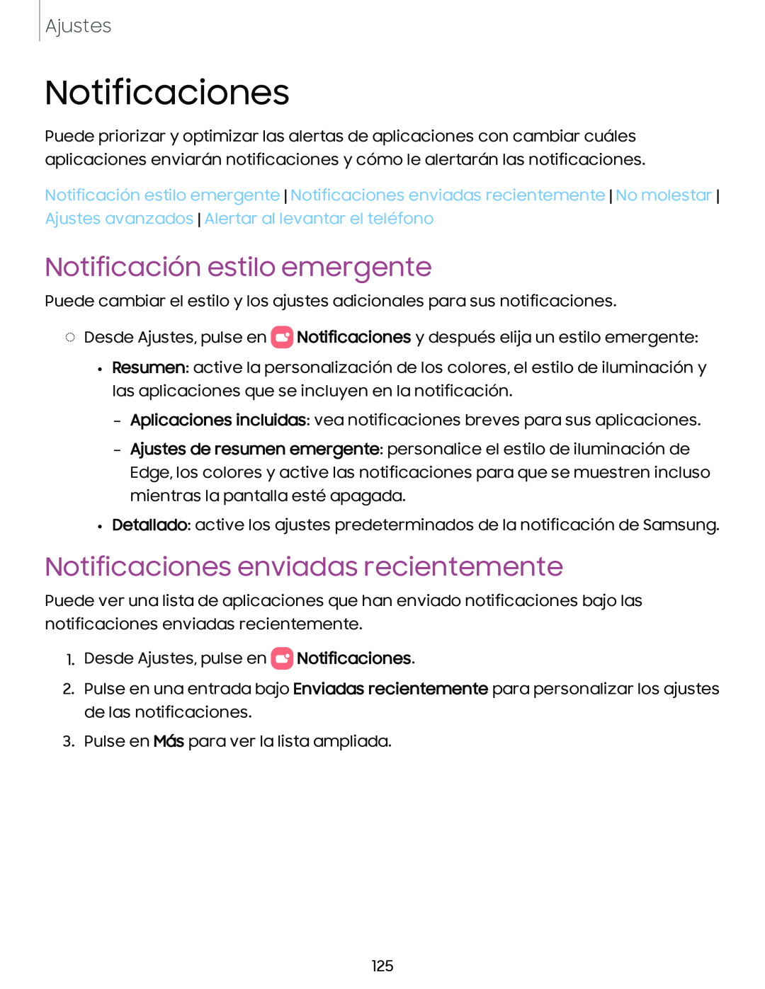 Notificación estilo emergente Galaxy A10e TracFone