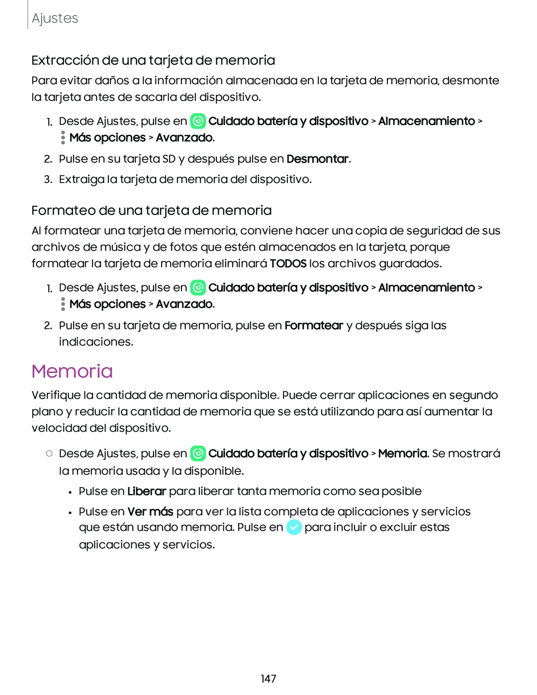 Formateo de una tarjeta de memoria Galaxy A10e TracFone