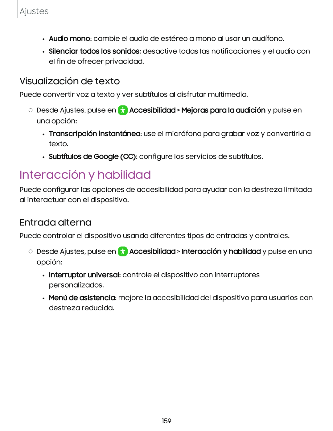 Visualización de texto Galaxy A10e TracFone