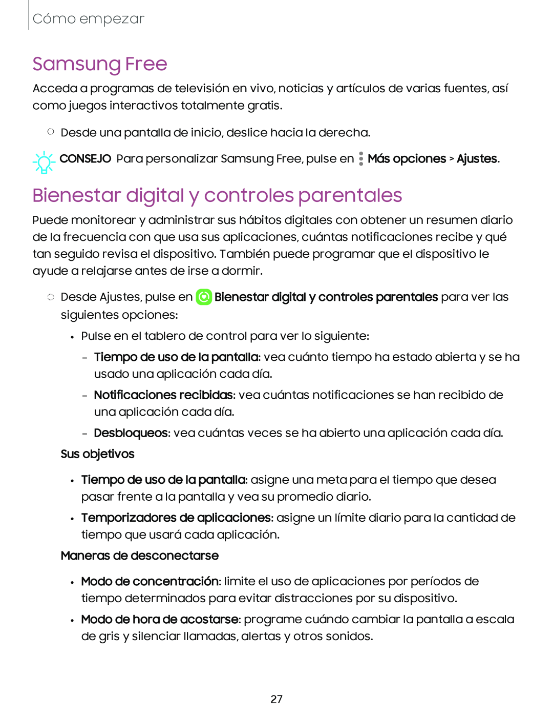 Bienestar digital y controles parentales Galaxy A10e TracFone