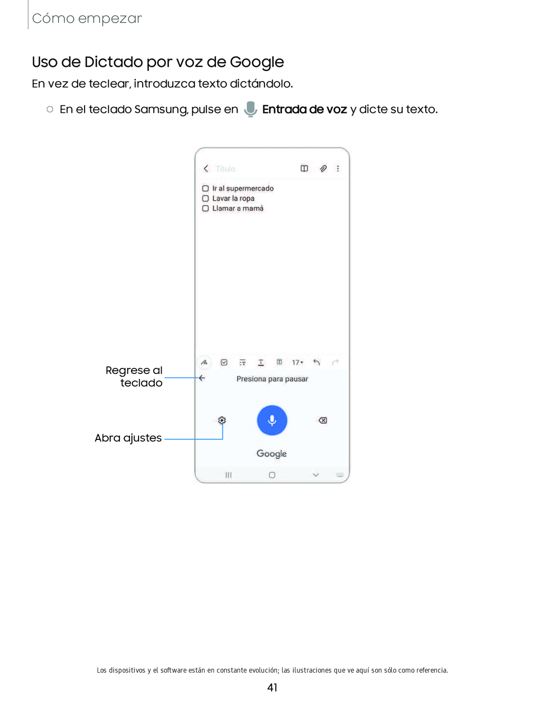 Uso de Dictado por voz de Google Galaxy A10e TracFone