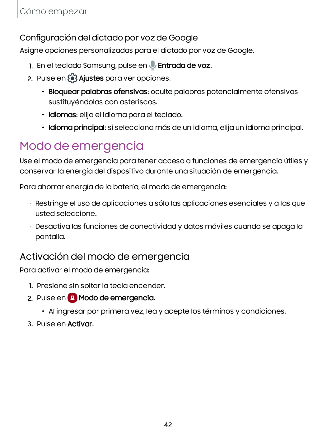 Activación del modo de emergencia Galaxy A10e TracFone