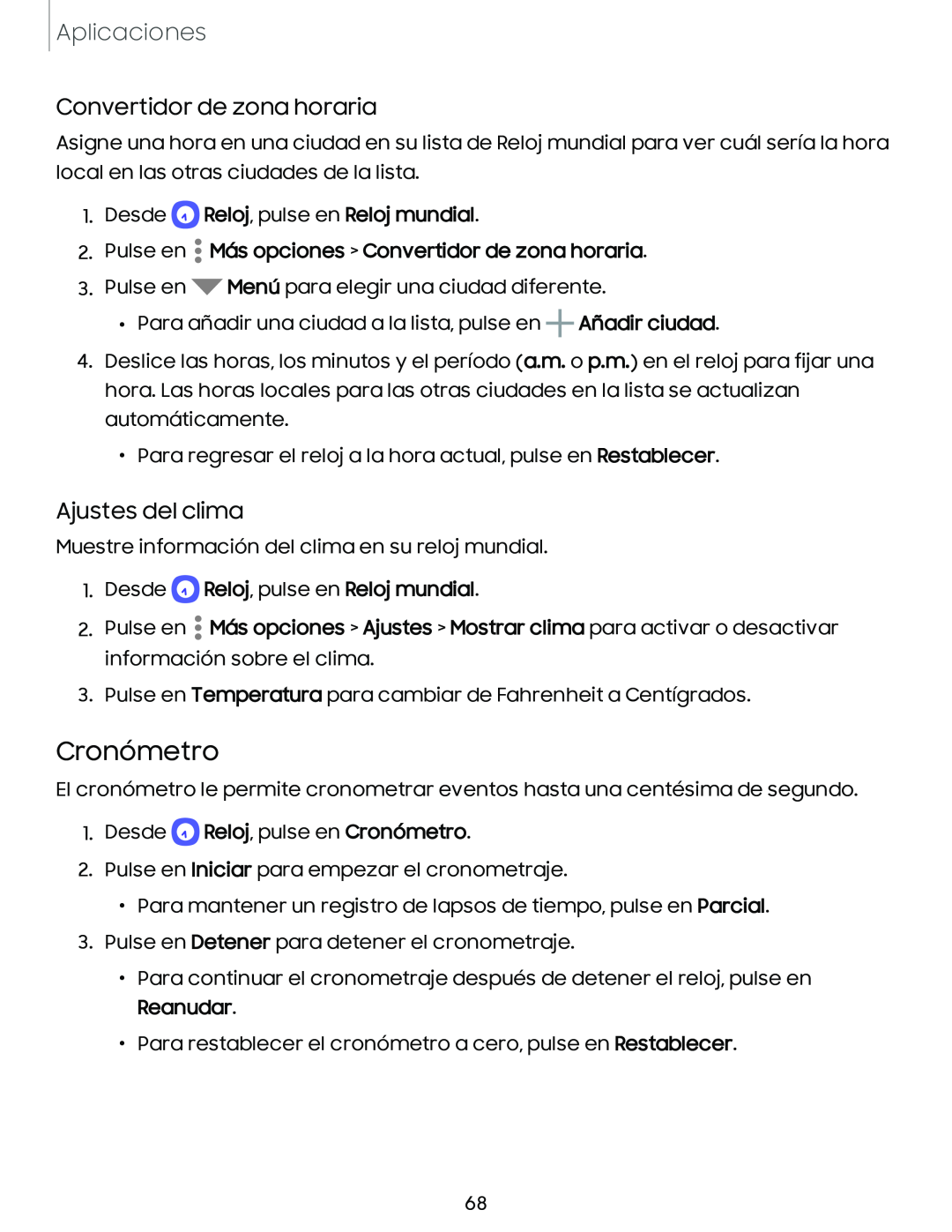 Ajustes del clima Galaxy A10e TracFone