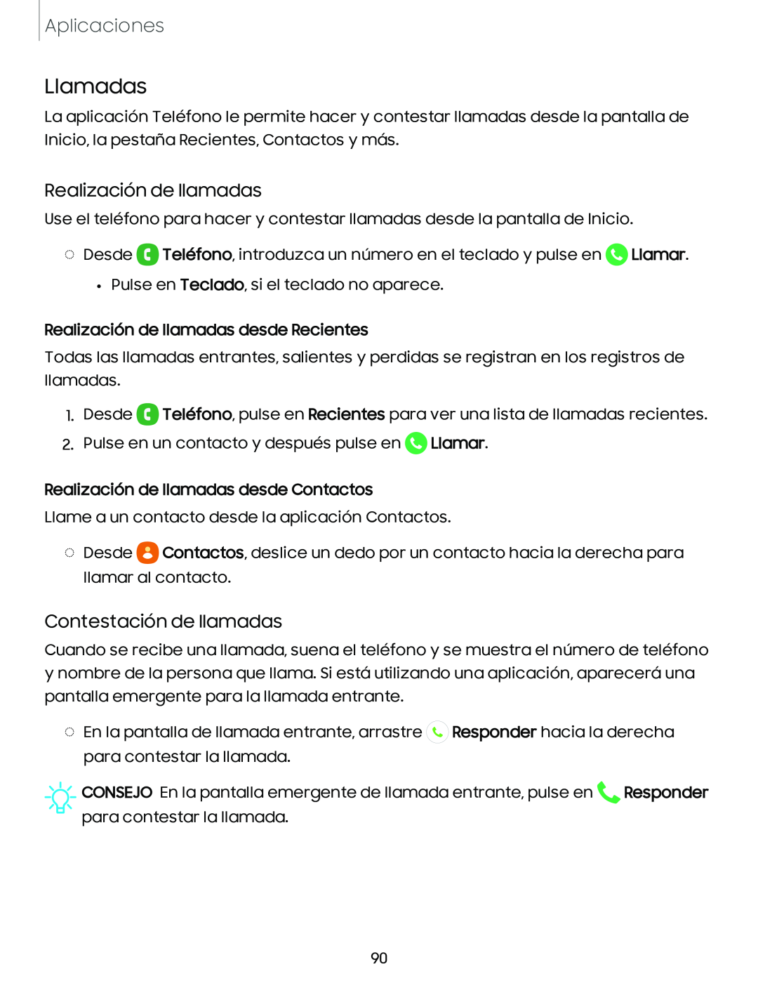 Realización de llamadas Galaxy A10e TracFone