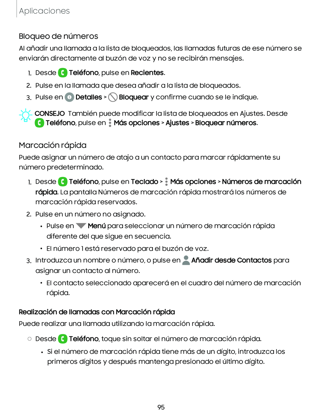 Bloqueo de números Galaxy A10e TracFone