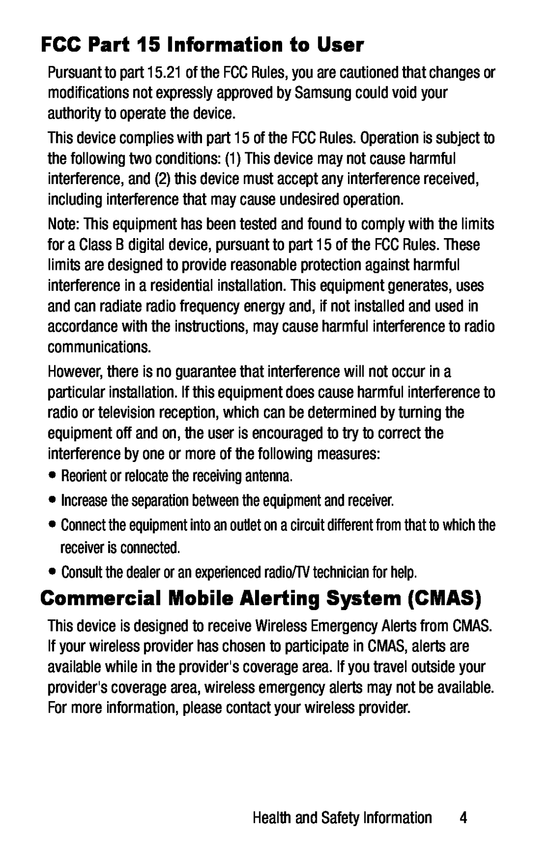 Commercial Mobile Alerting System (CMAS) Galaxy J1 Verizon