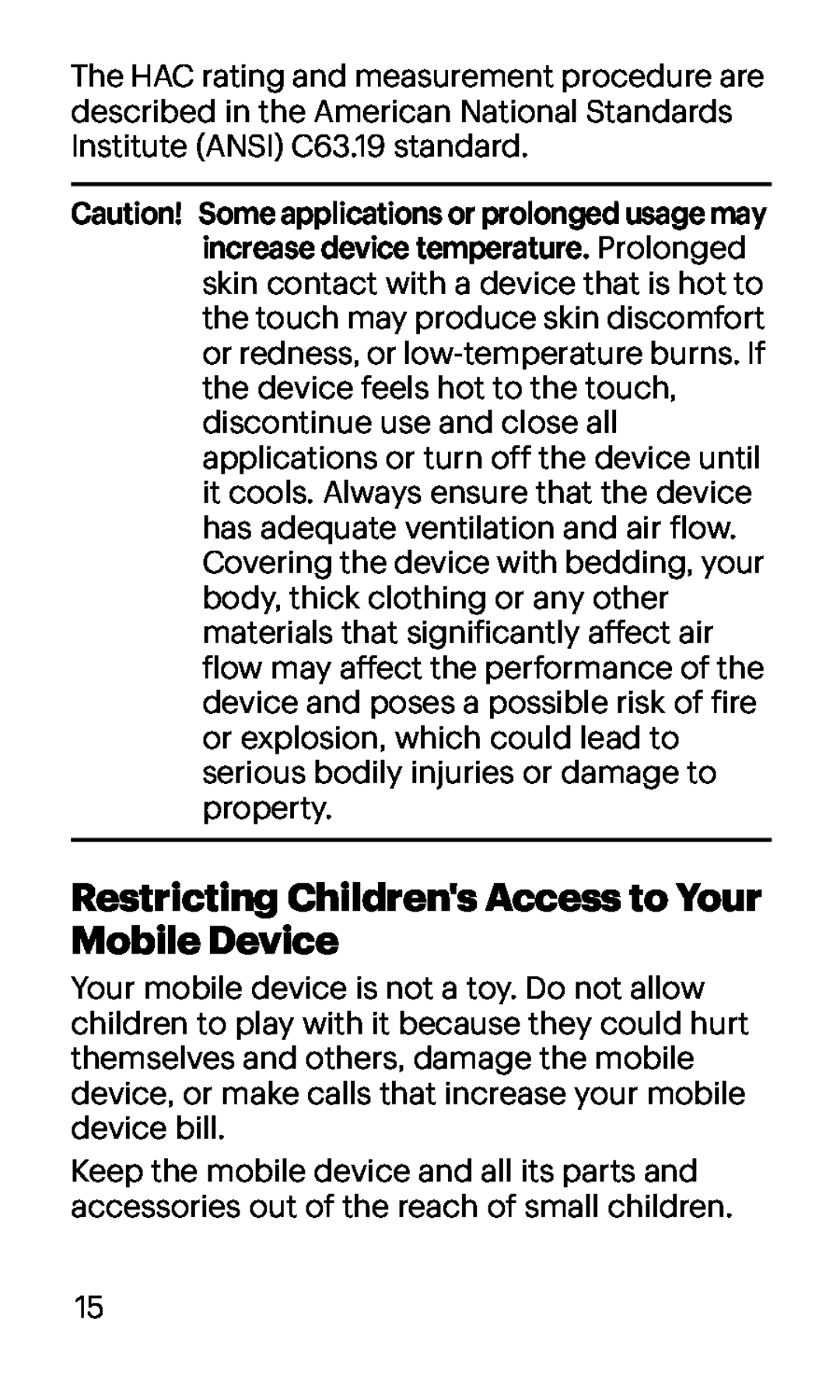 Restricting Children's Access to Your Mobile Device