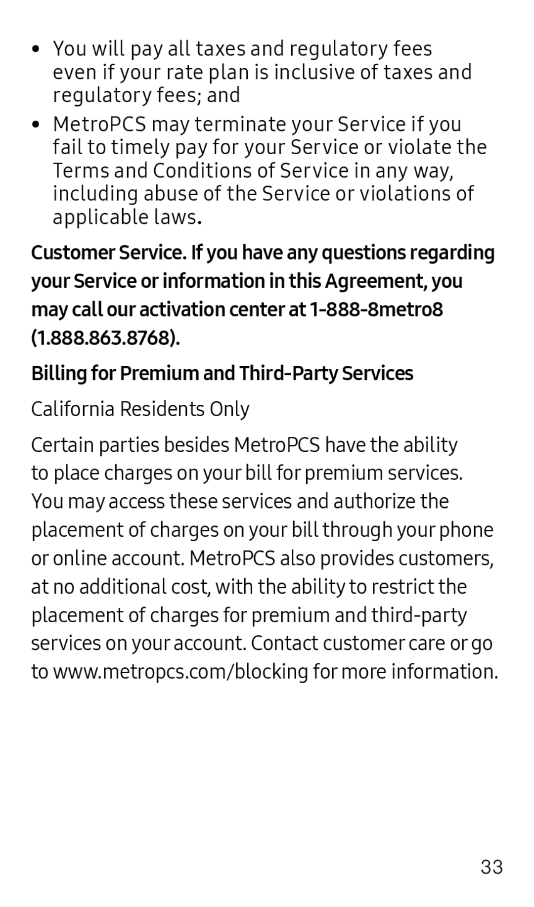 Billing for Premium and Third-PartyServices