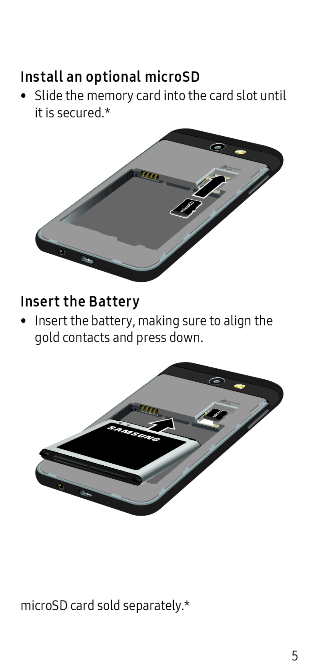 Insert the Battery Galaxy J3 2017 Unlocked