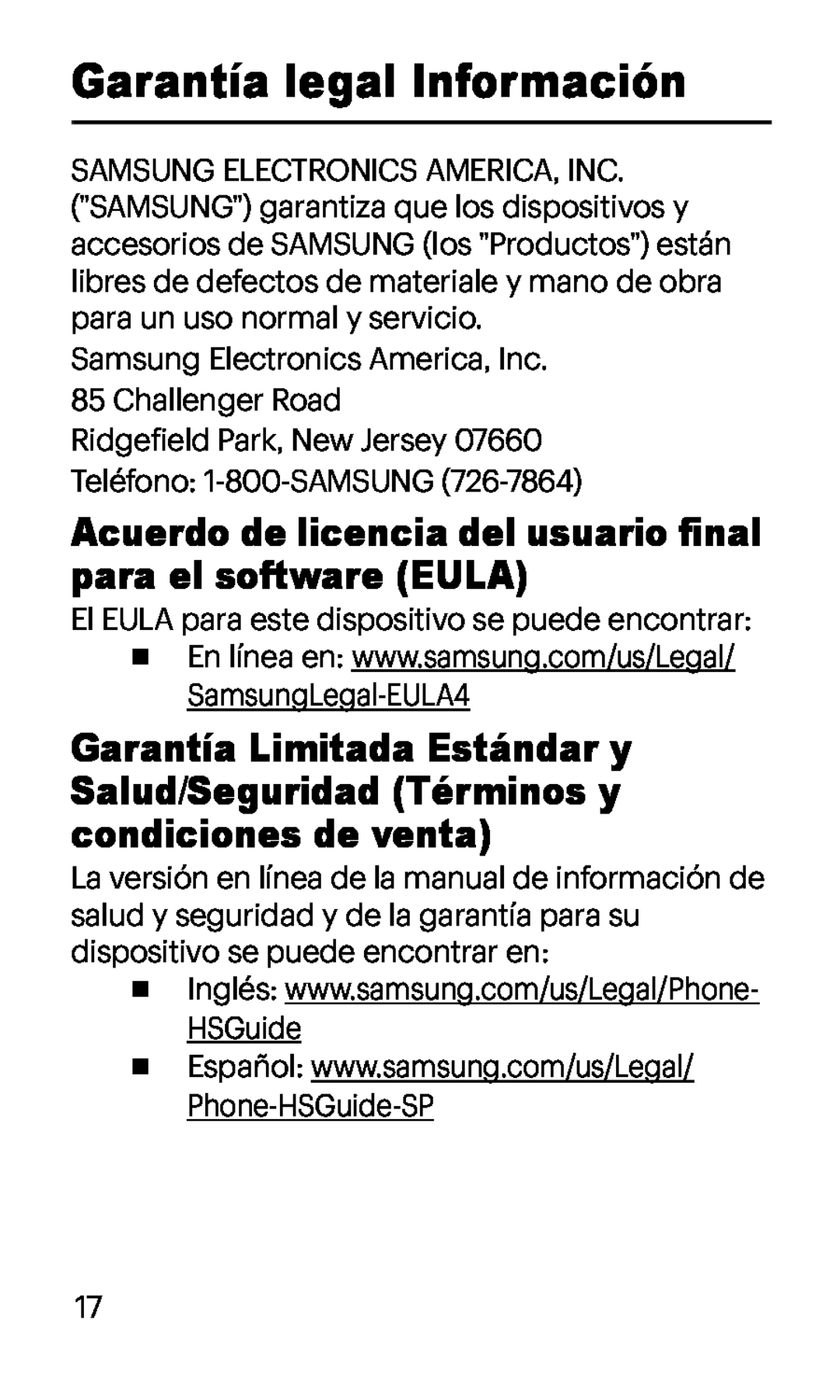 Acuerdo de licencia del usuario final para el software (EULA) Galaxy J7 Boost Mobile