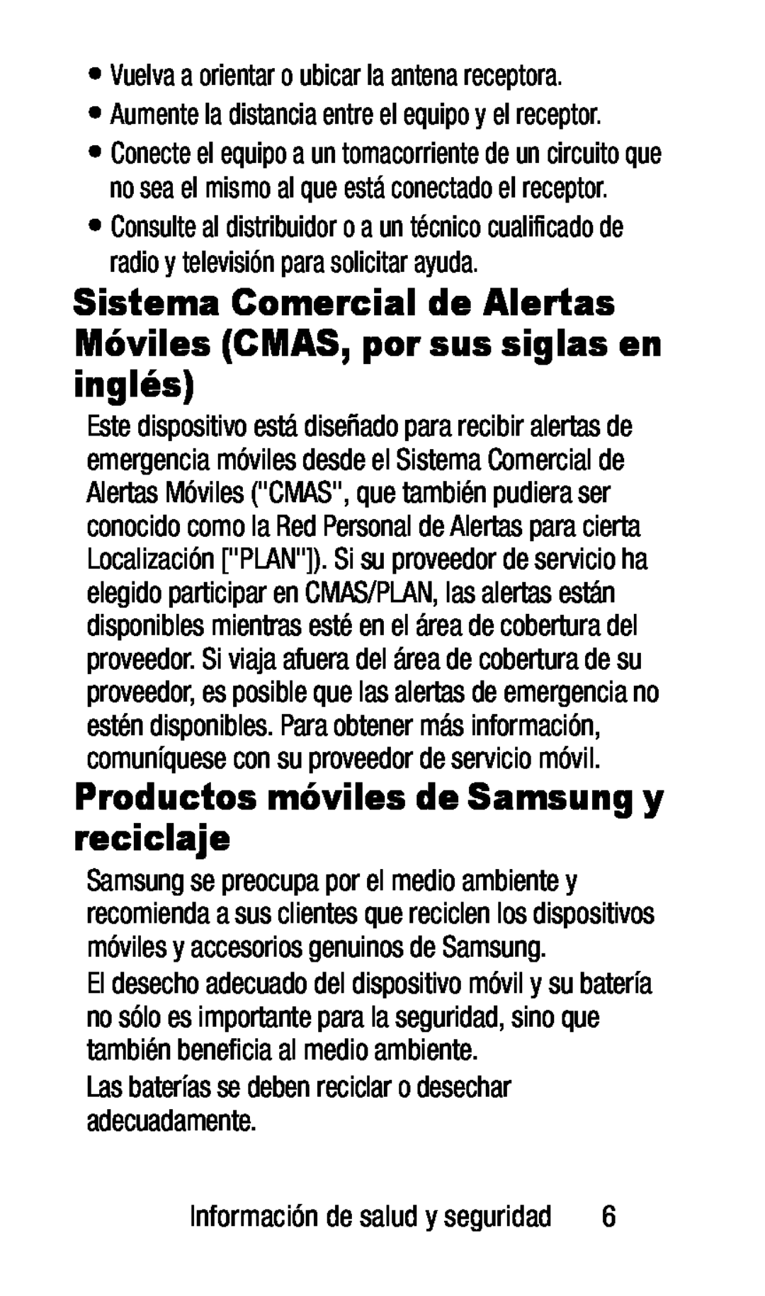 Las baterías se deben reciclar o desechar adecuadamente Galaxy J7 Metro PCS