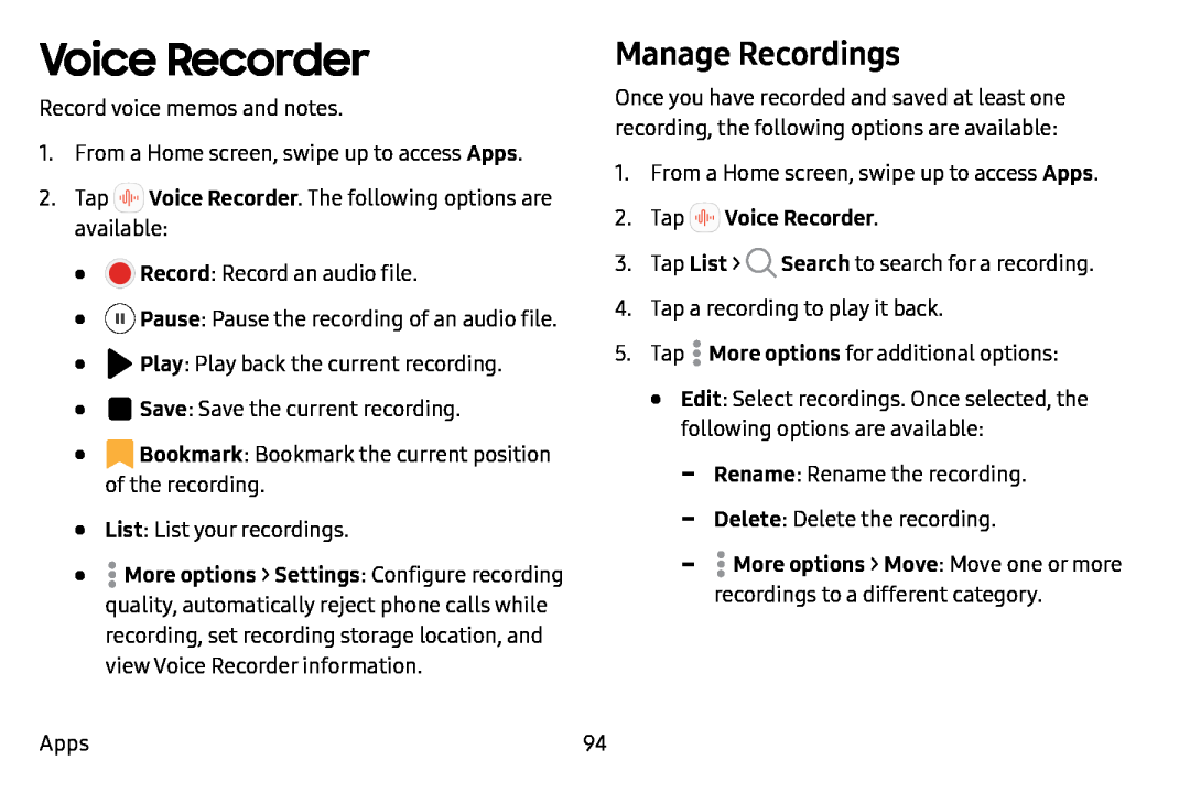 Manage Recordings