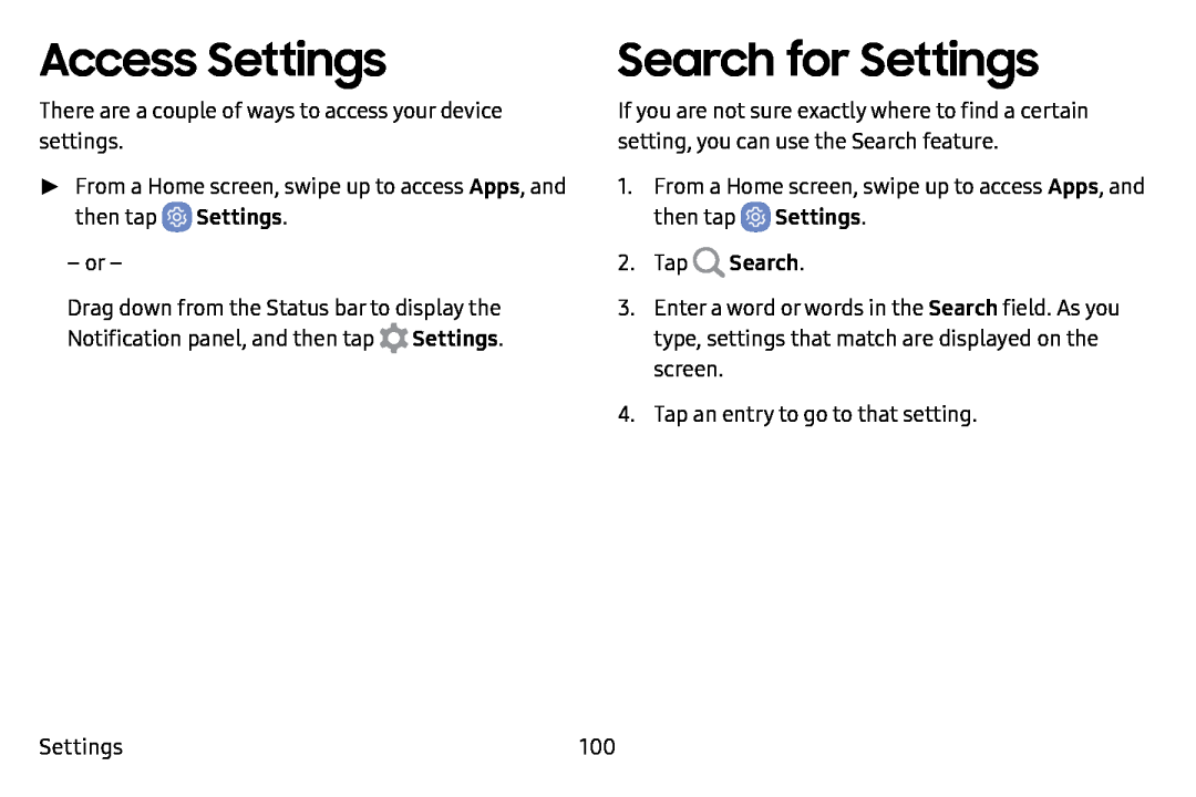 Search for Settings Galaxy J7 T-Mobile