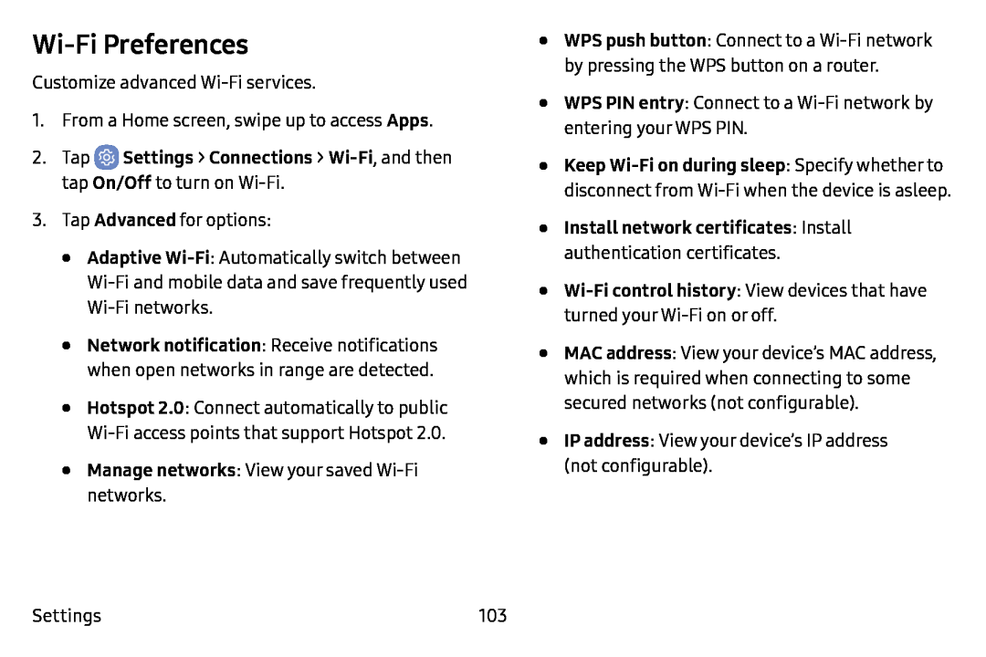 Wi-FiPreferences Galaxy J7 T-Mobile