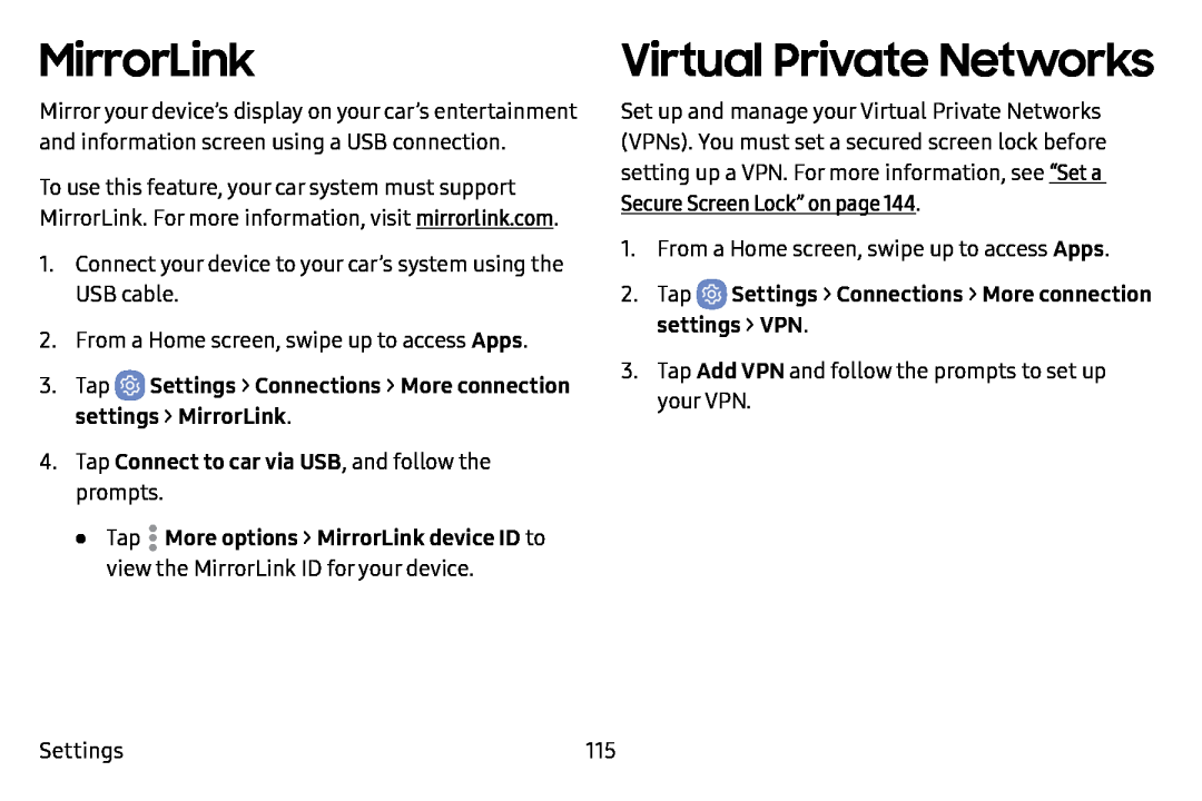 MirrorLink Galaxy J7 T-Mobile