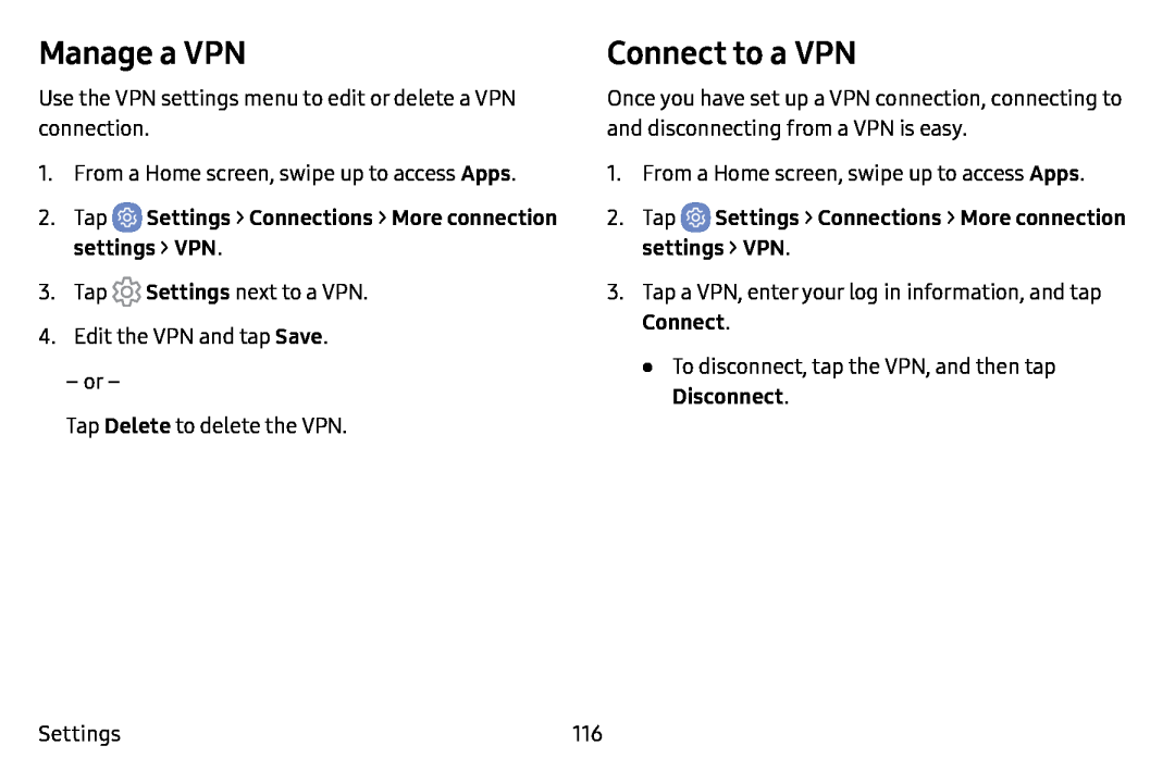 Manage a VPN Galaxy J7 T-Mobile