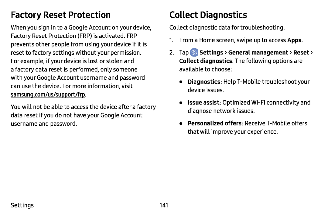 Factory Reset Protection Galaxy J7 T-Mobile