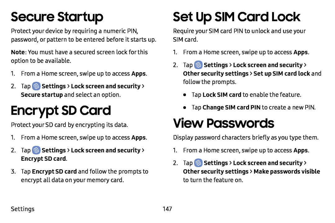 View Passwords Galaxy J7 T-Mobile