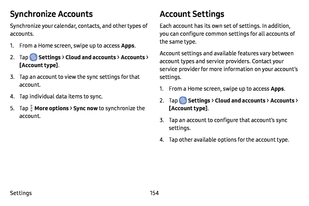 Account Settings Galaxy J7 T-Mobile