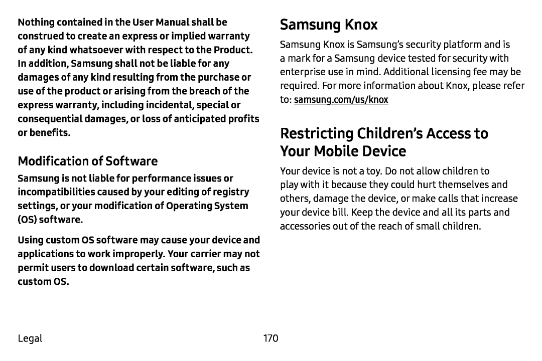 Modification of Software Samsung Knox