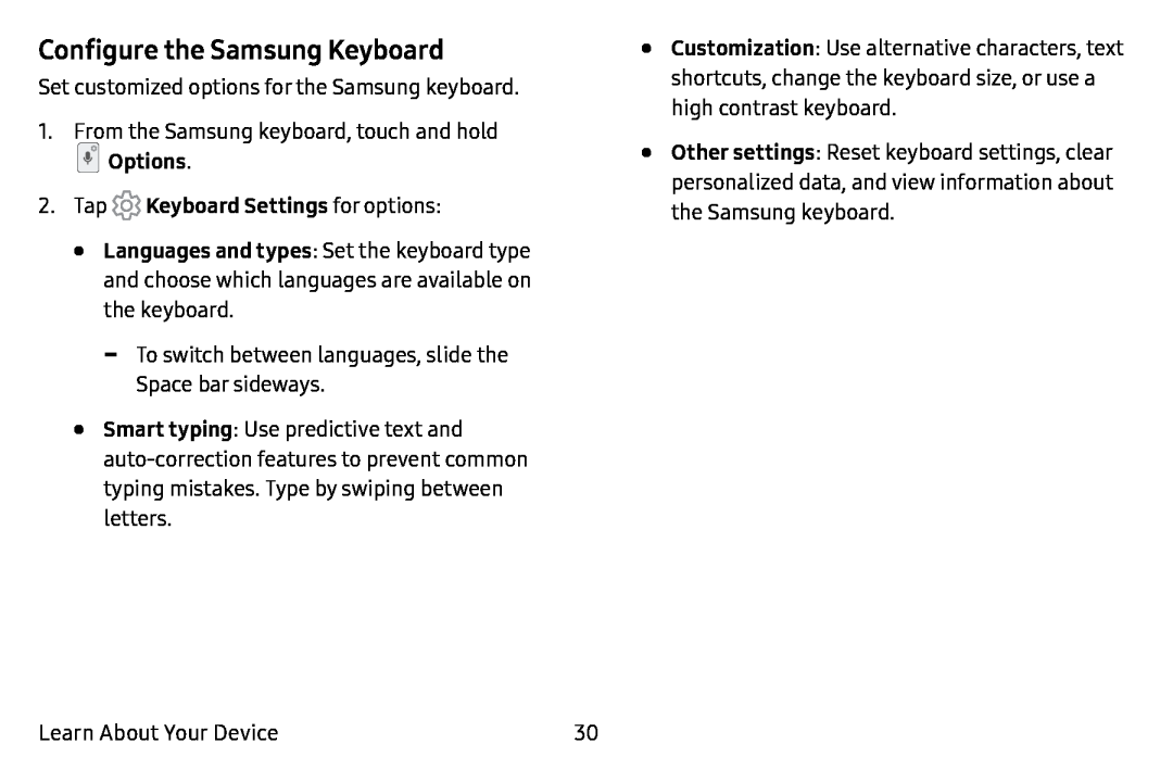 Configure the Samsung Keyboard