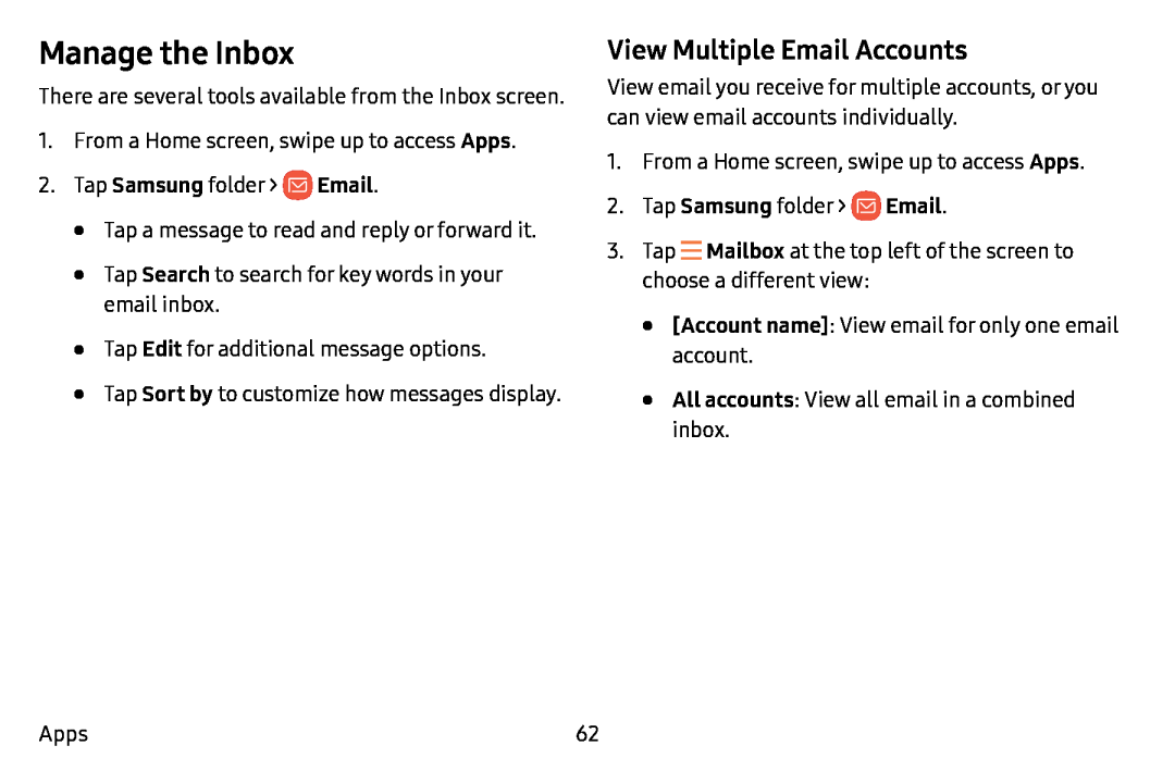 View Multiple Email Accounts Manage the Inbox