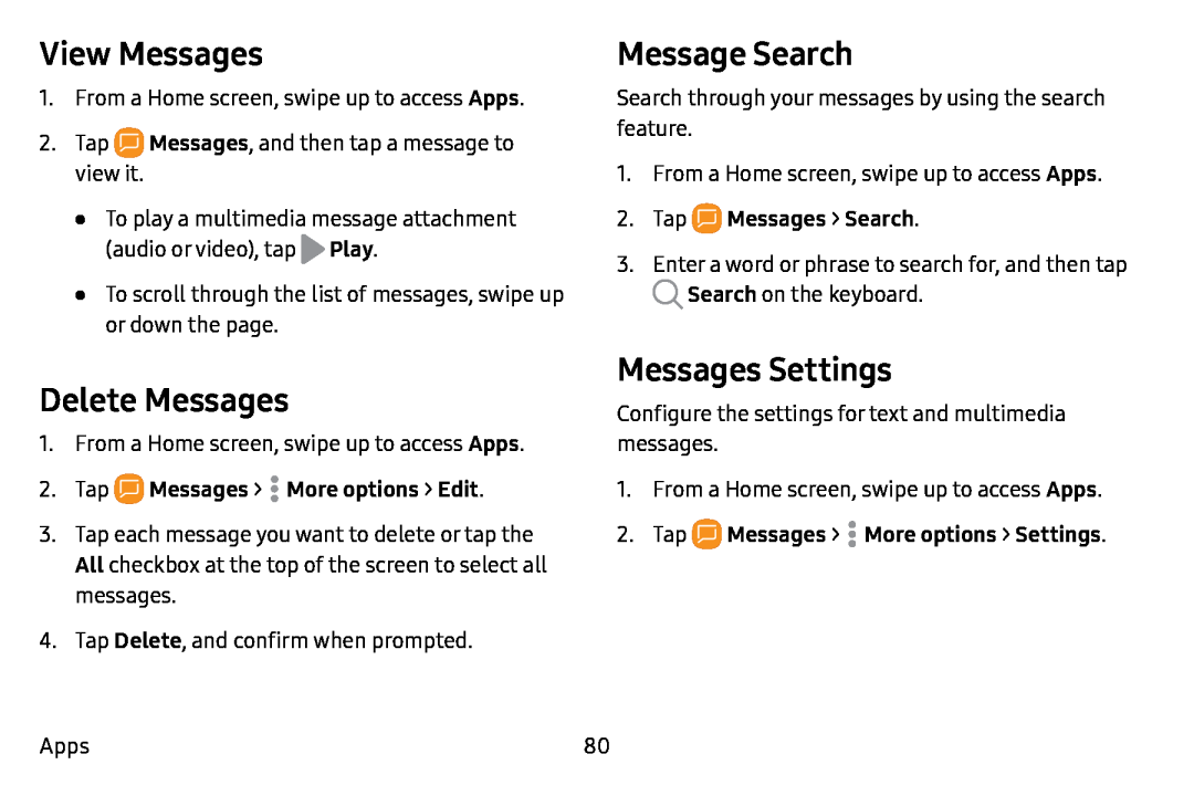 Delete Messages Galaxy J7 T-Mobile