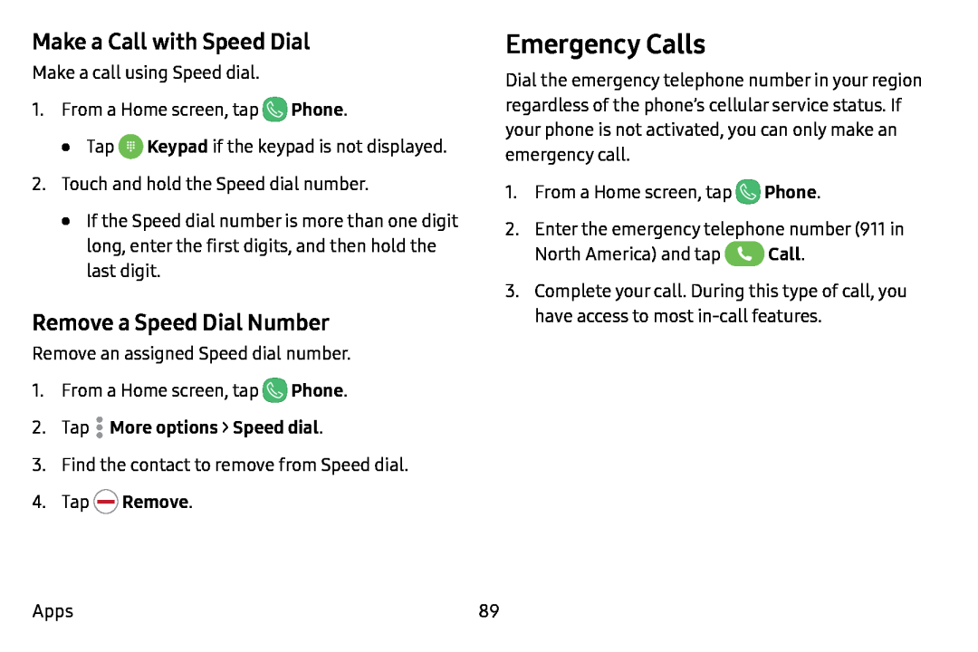 Make a Call with Speed Dial Remove a Speed Dial Number