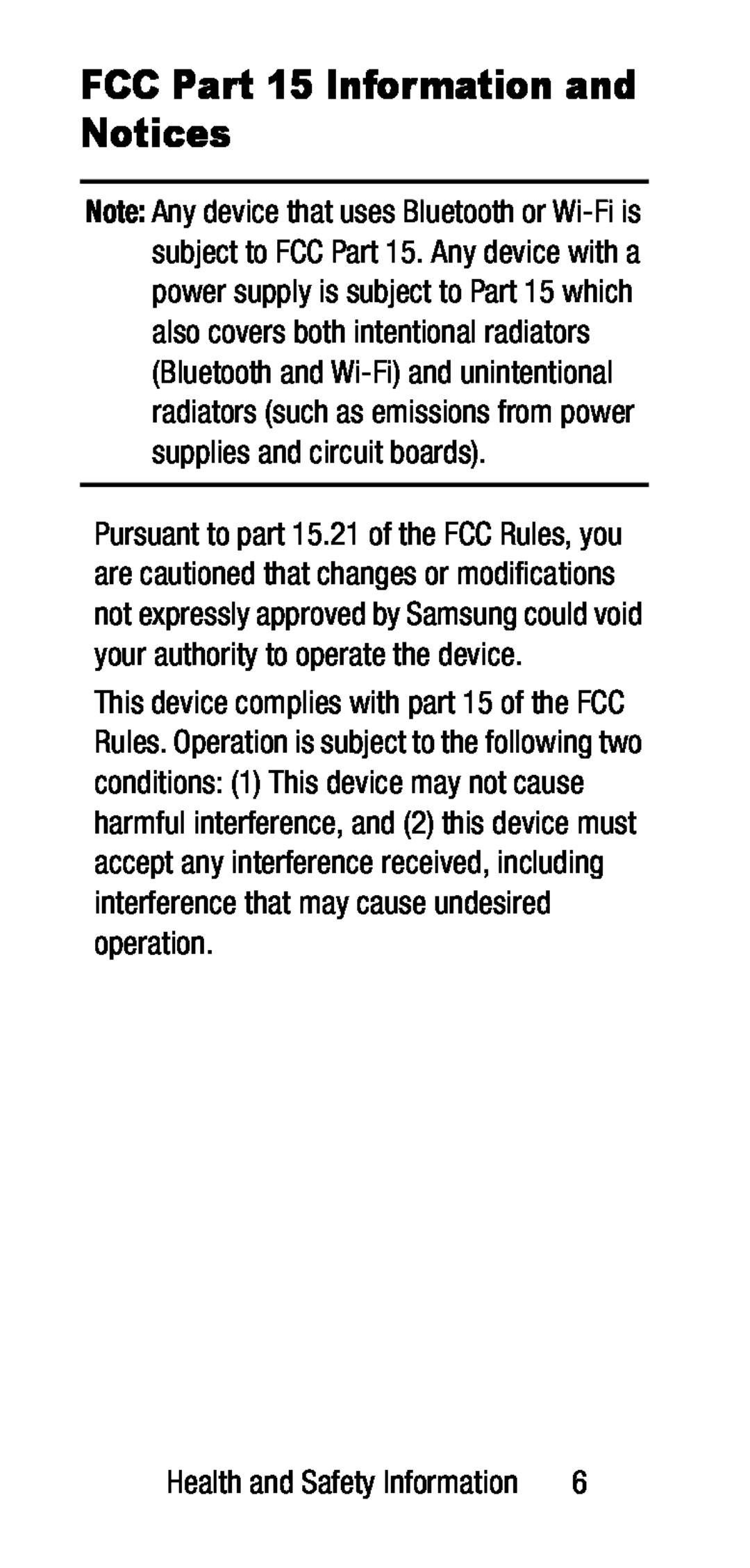 FCC Part 15 Information and Notices Galaxy J7 2017 US Cellular