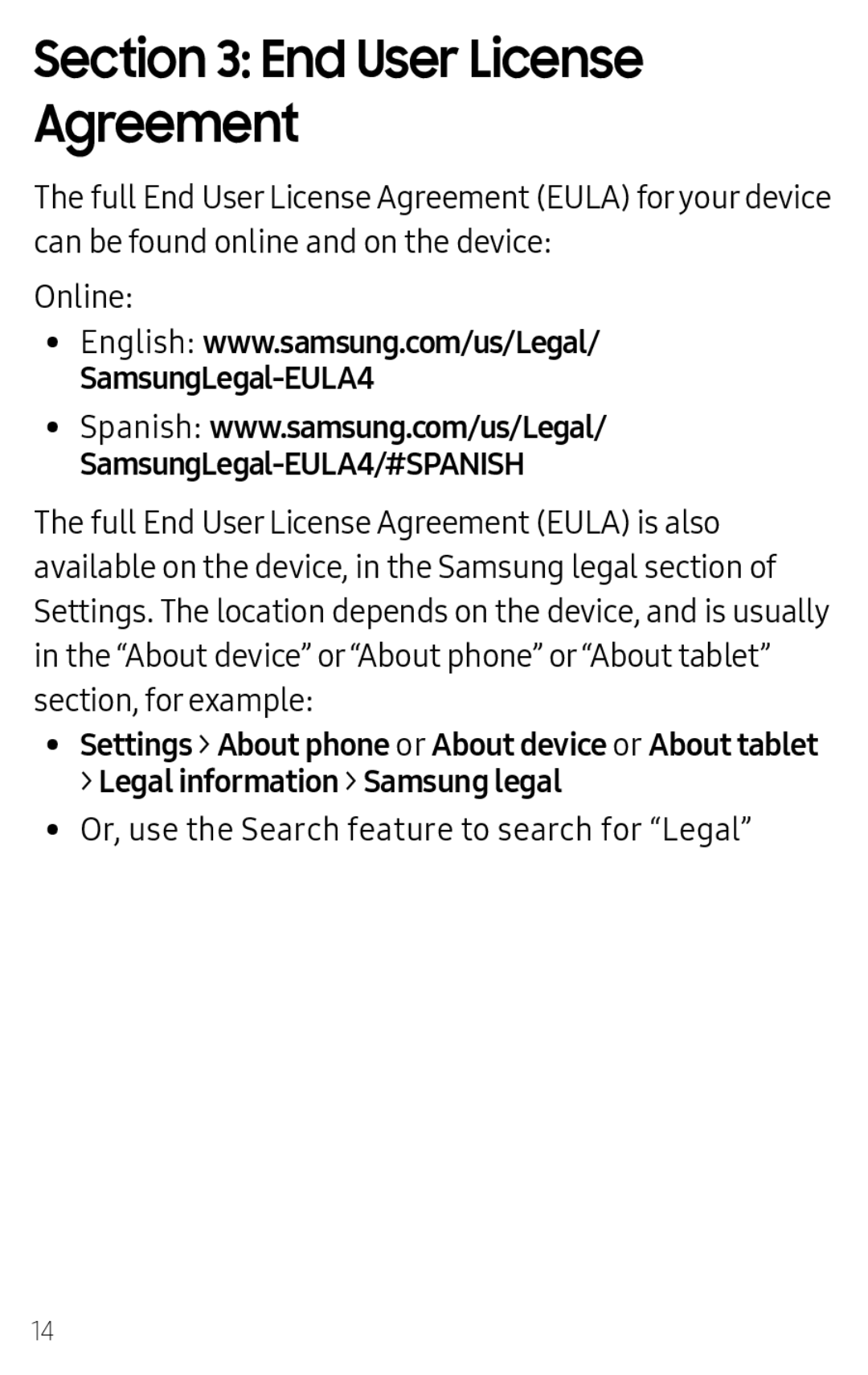 Section 3: End User License Agreement Galaxy J7 2018 AT&T