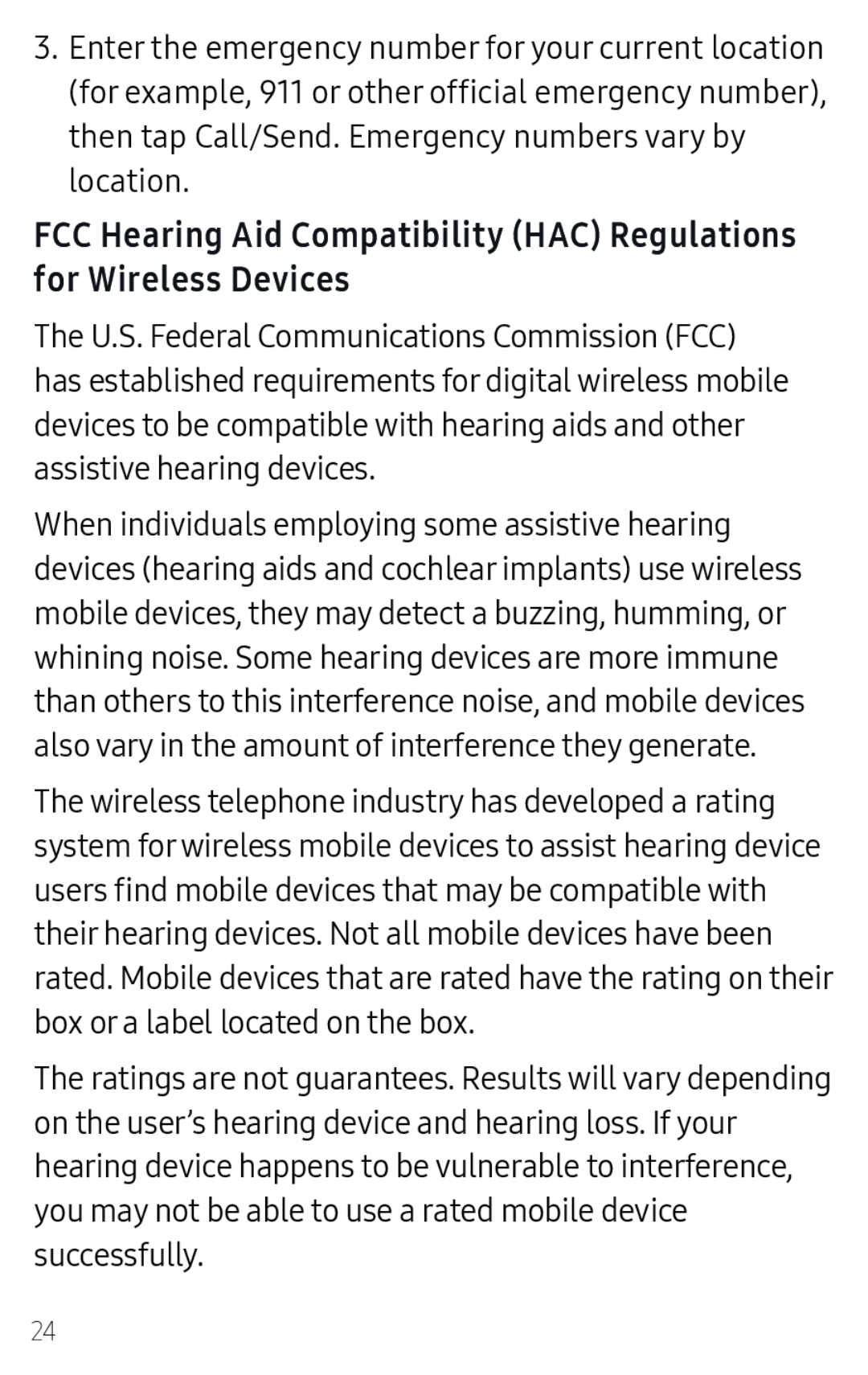 FCC Hearing Aid Compatibility (HAC) Regulations for Wireless Devices Galaxy J7 2018 AT&T