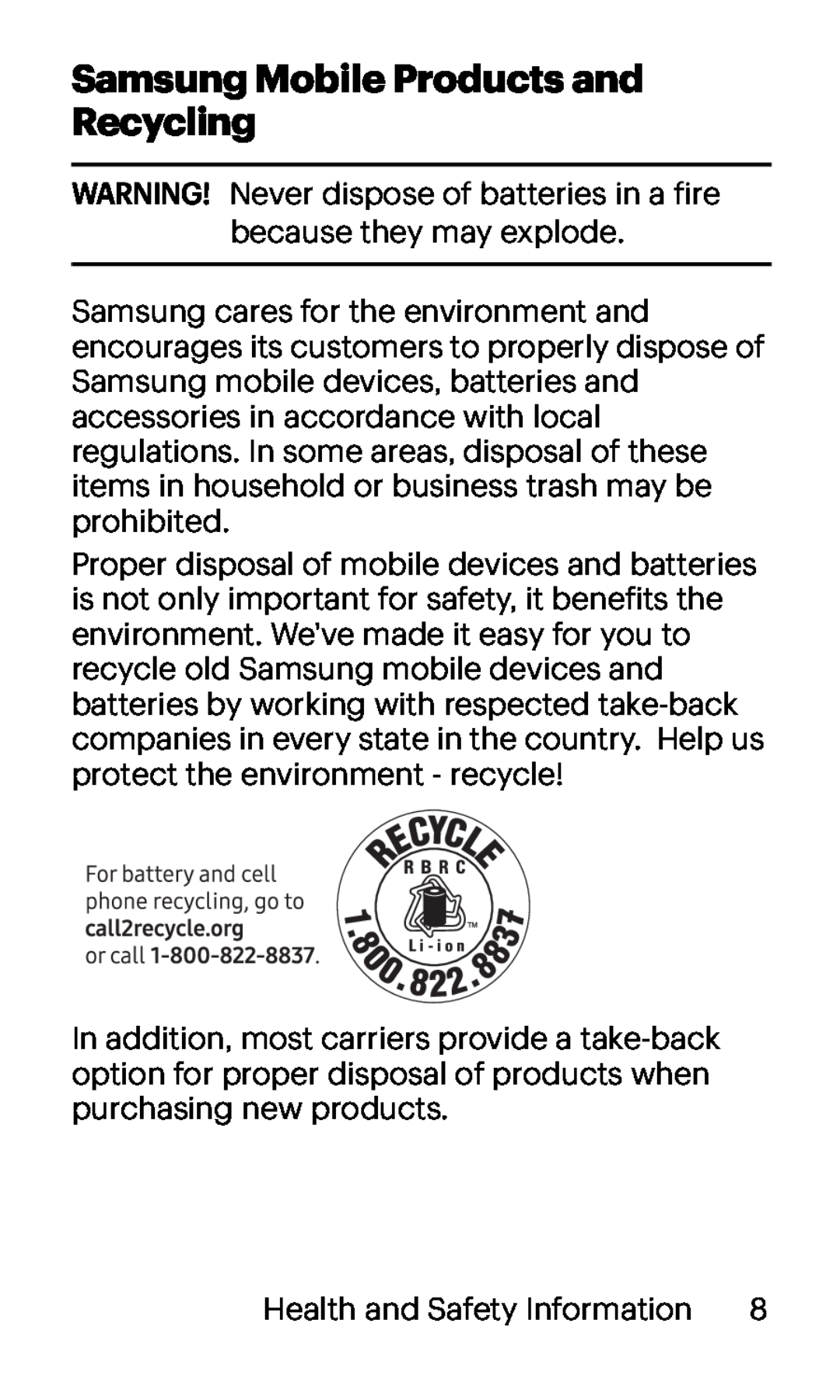 Samsung Mobile Products and Recycling