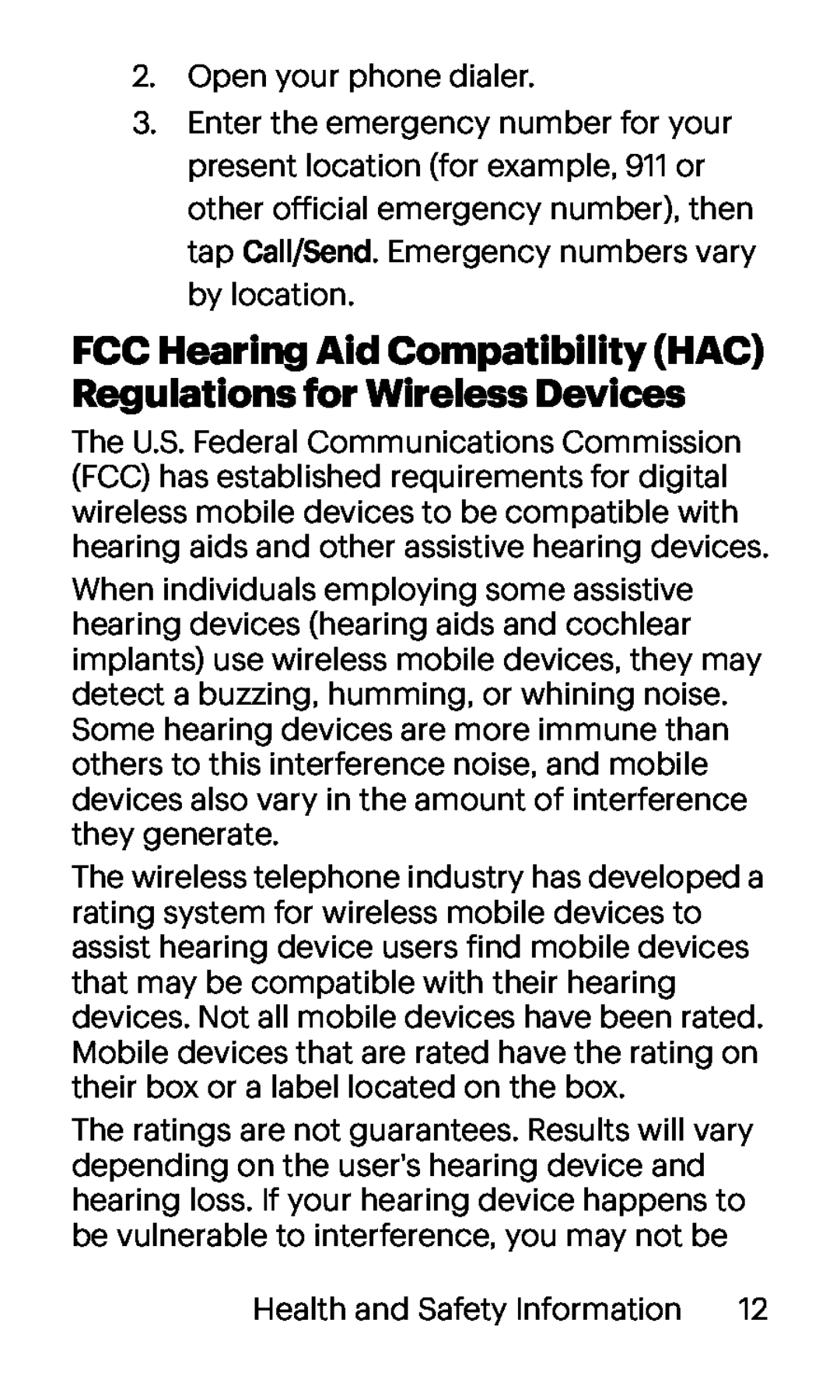 FCC Hearing Aid Compatibility (HAC) Regulations for Wireless Devices J7 Perx Virgin Mobile