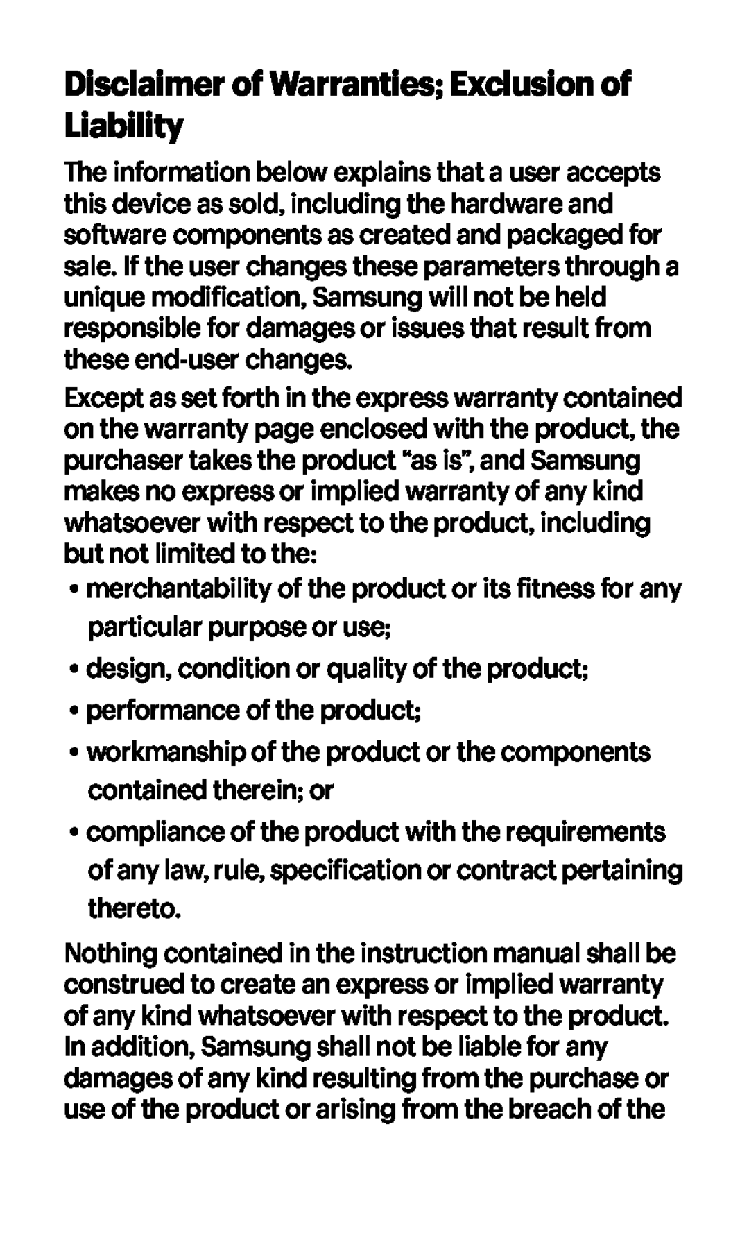 Disclaimer of Warranties; Exclusion of Liability J7 Perx Virgin Mobile