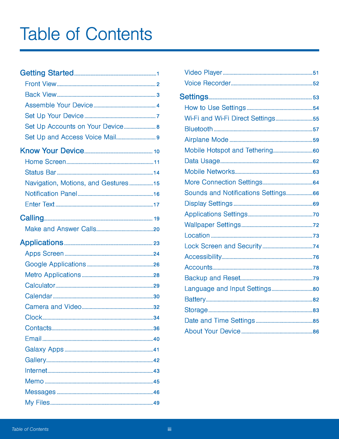 Navigation, Motions, and Gestures Make and Answer Calls