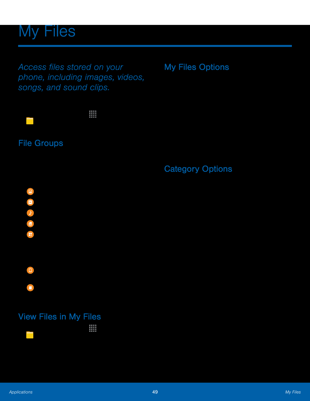 Category Options Galaxy Core Prime Metro PCS