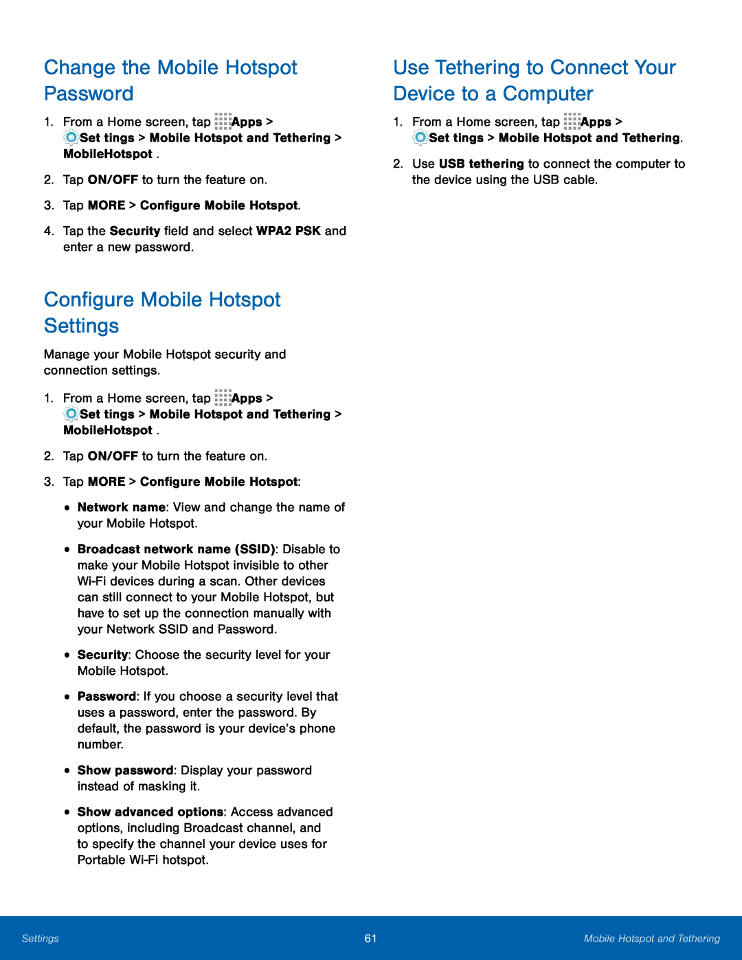 Configure Mobile Hotspot Settings Galaxy Core Prime Metro PCS