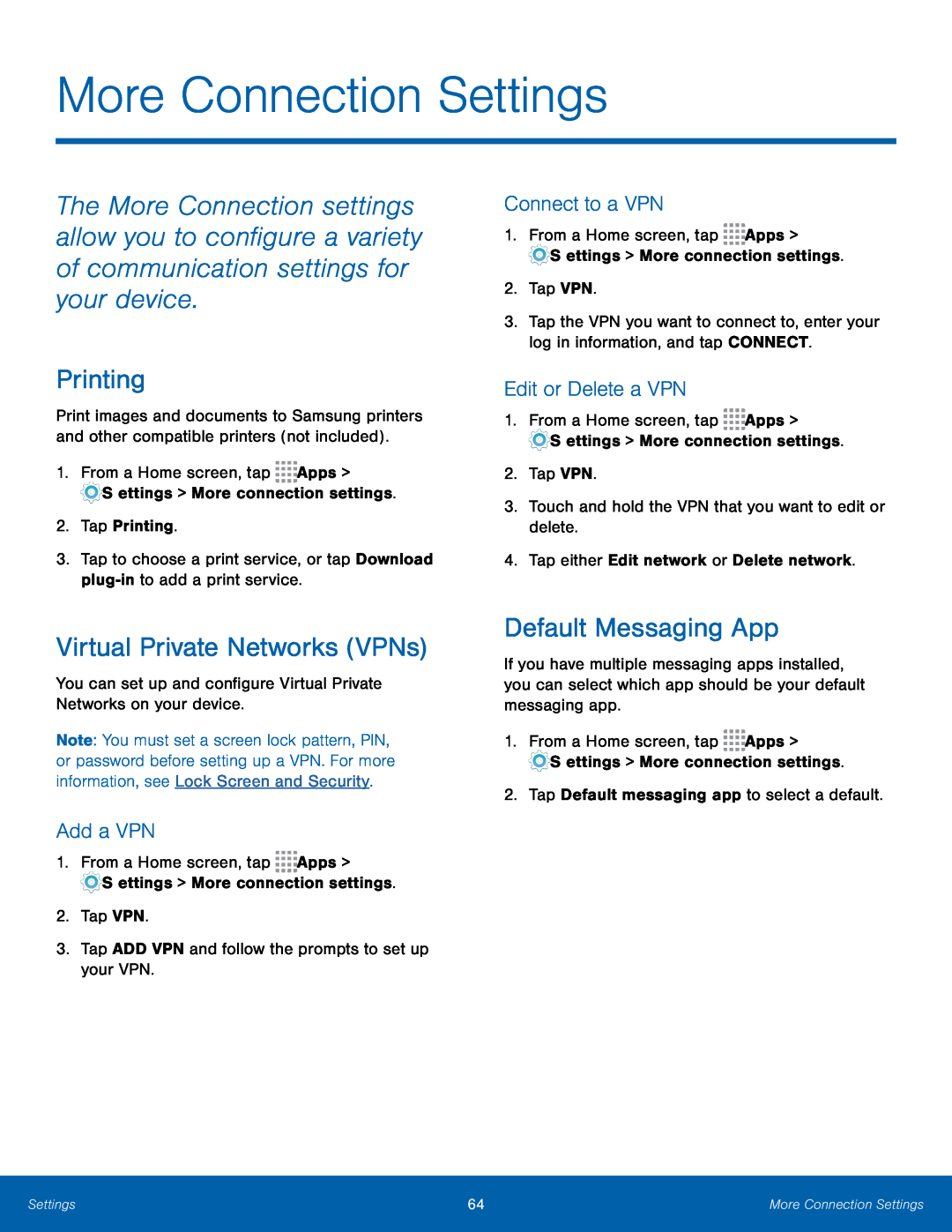 Virtual Private Networks (VPNs) Galaxy Core Prime Metro PCS