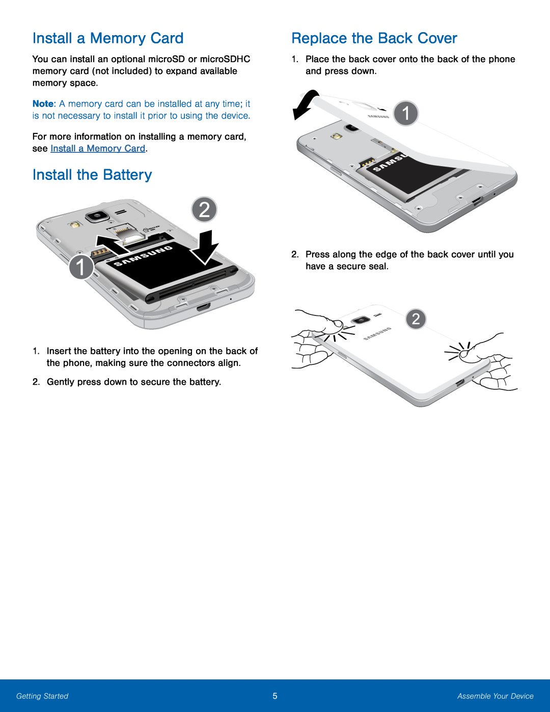 Replace the Back Cover Galaxy Core Prime Metro PCS