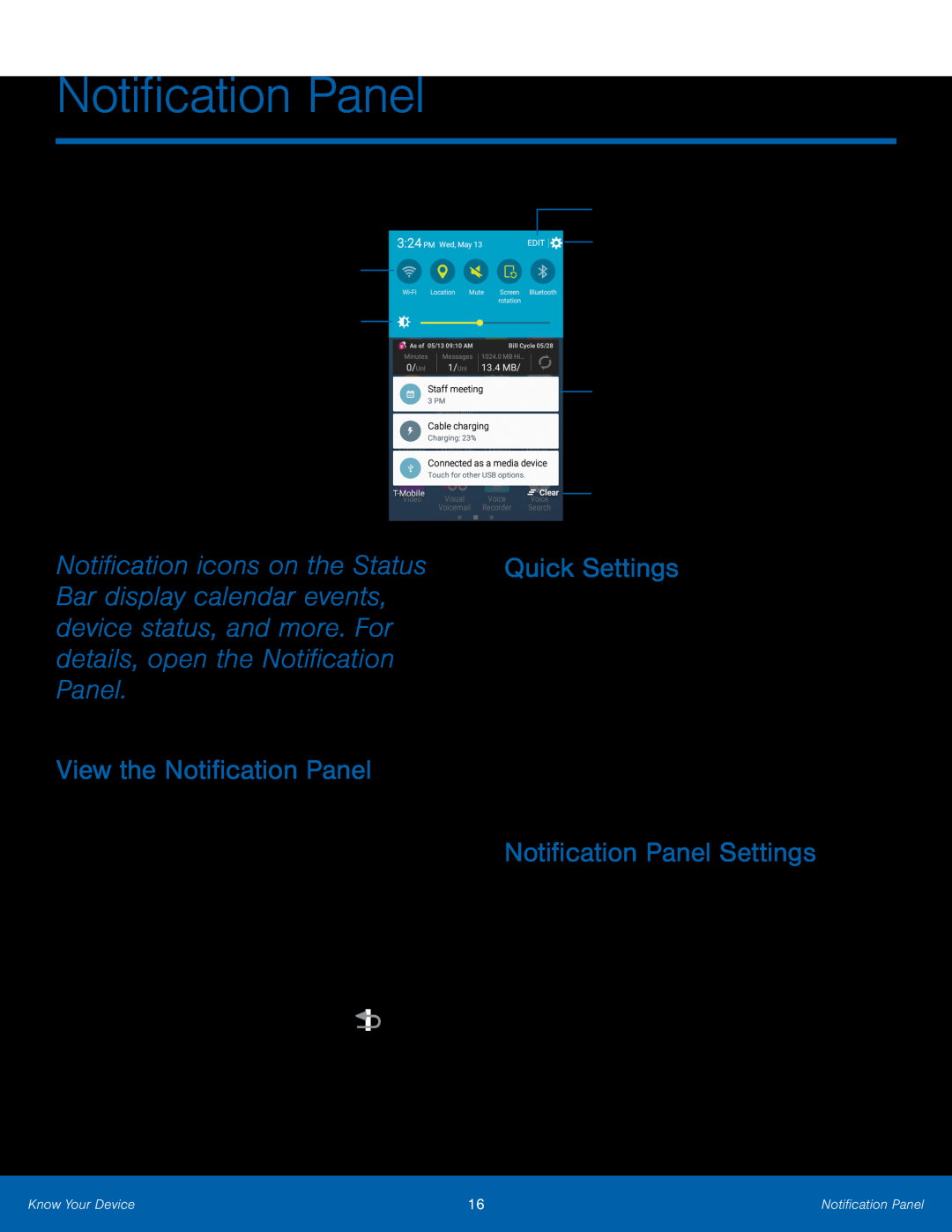 Notification Panel Galaxy Core Prime T-Mobile