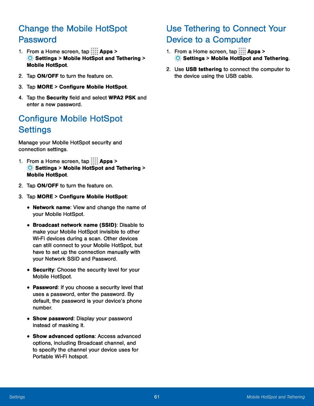 Configure Mobile HotSpot Settings Galaxy Core Prime T-Mobile