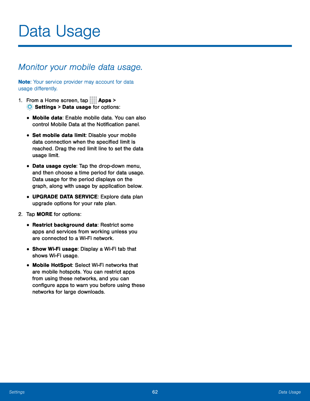 Data Usage Galaxy Core Prime T-Mobile