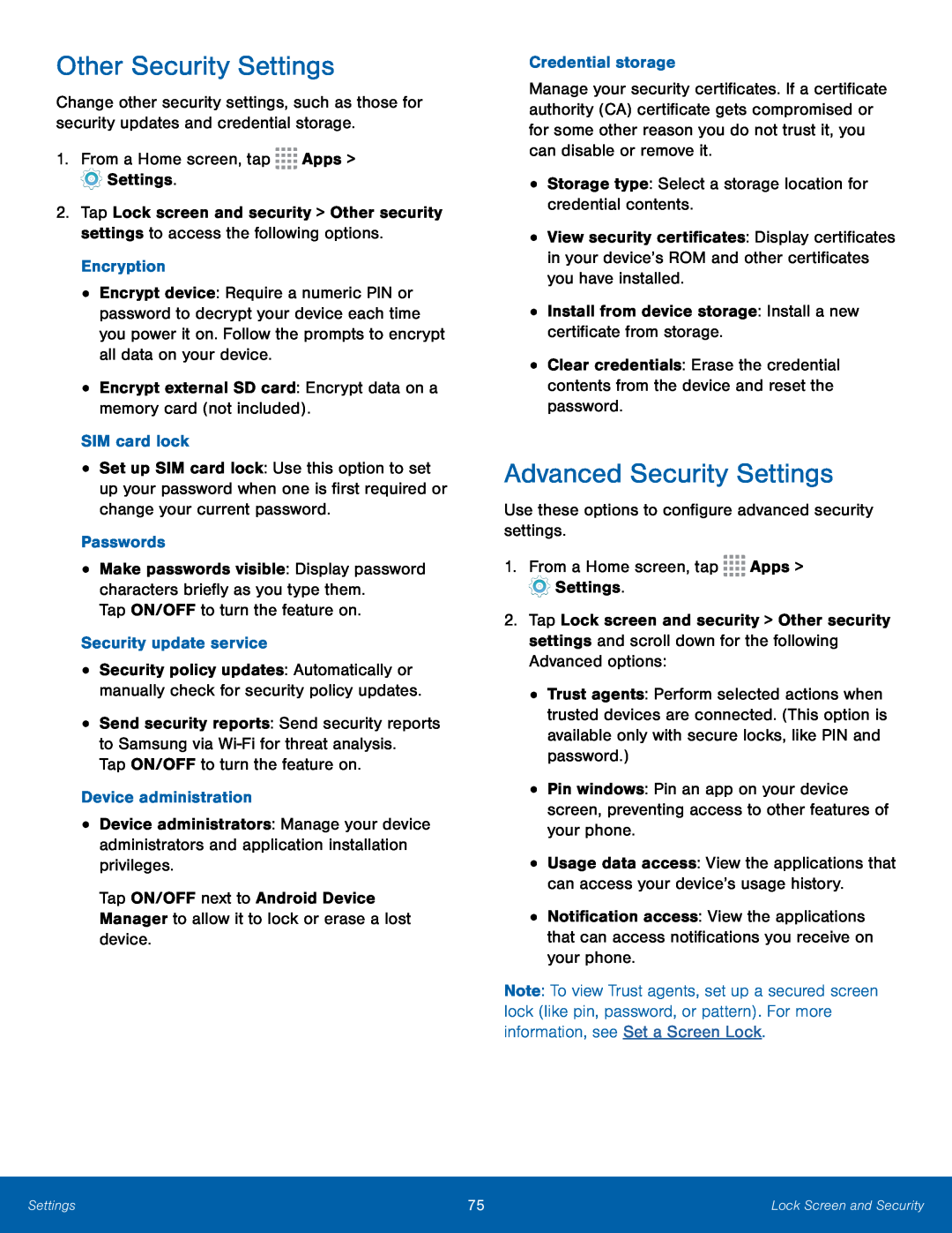 Advanced Security Settings Galaxy Core Prime T-Mobile