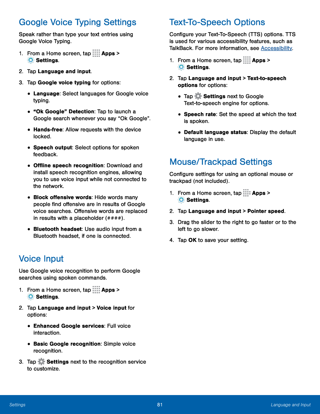 Google Voice Typing Settings Galaxy Core Prime T-Mobile