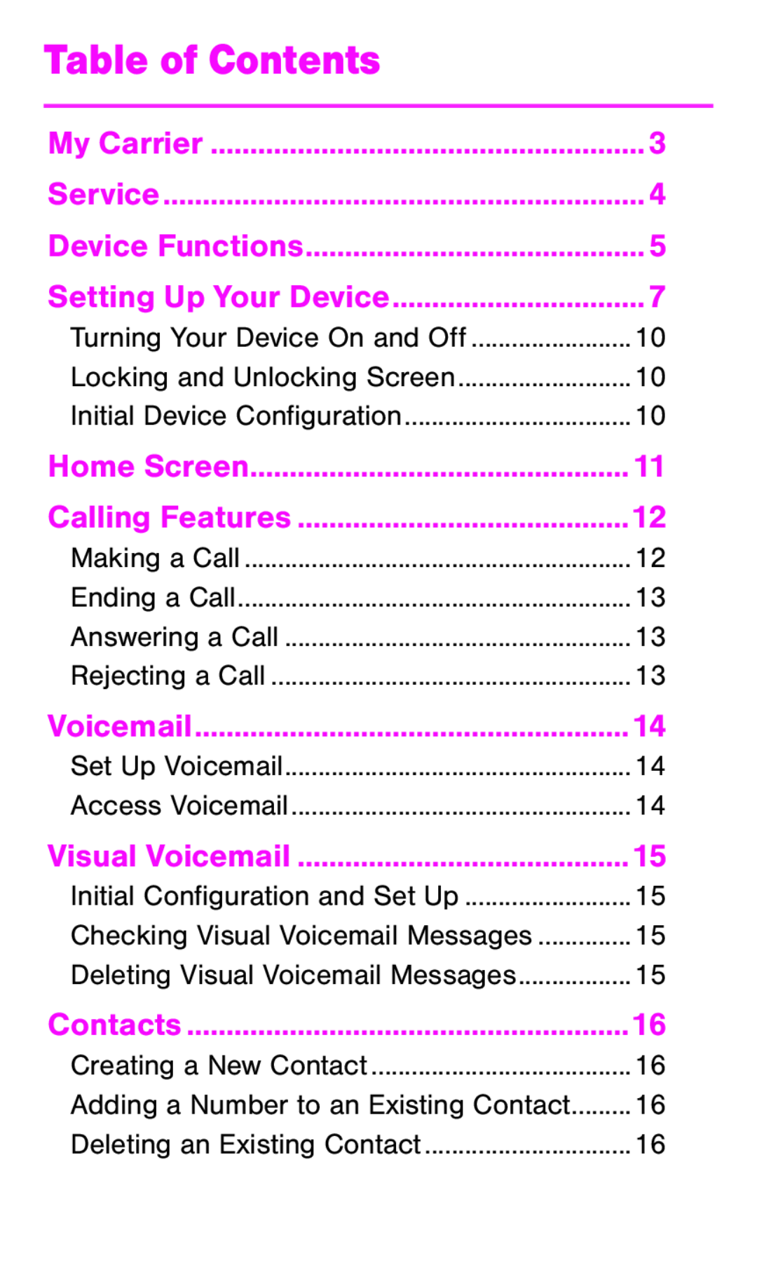 Table of Contents Galaxy Avant T-Mobile