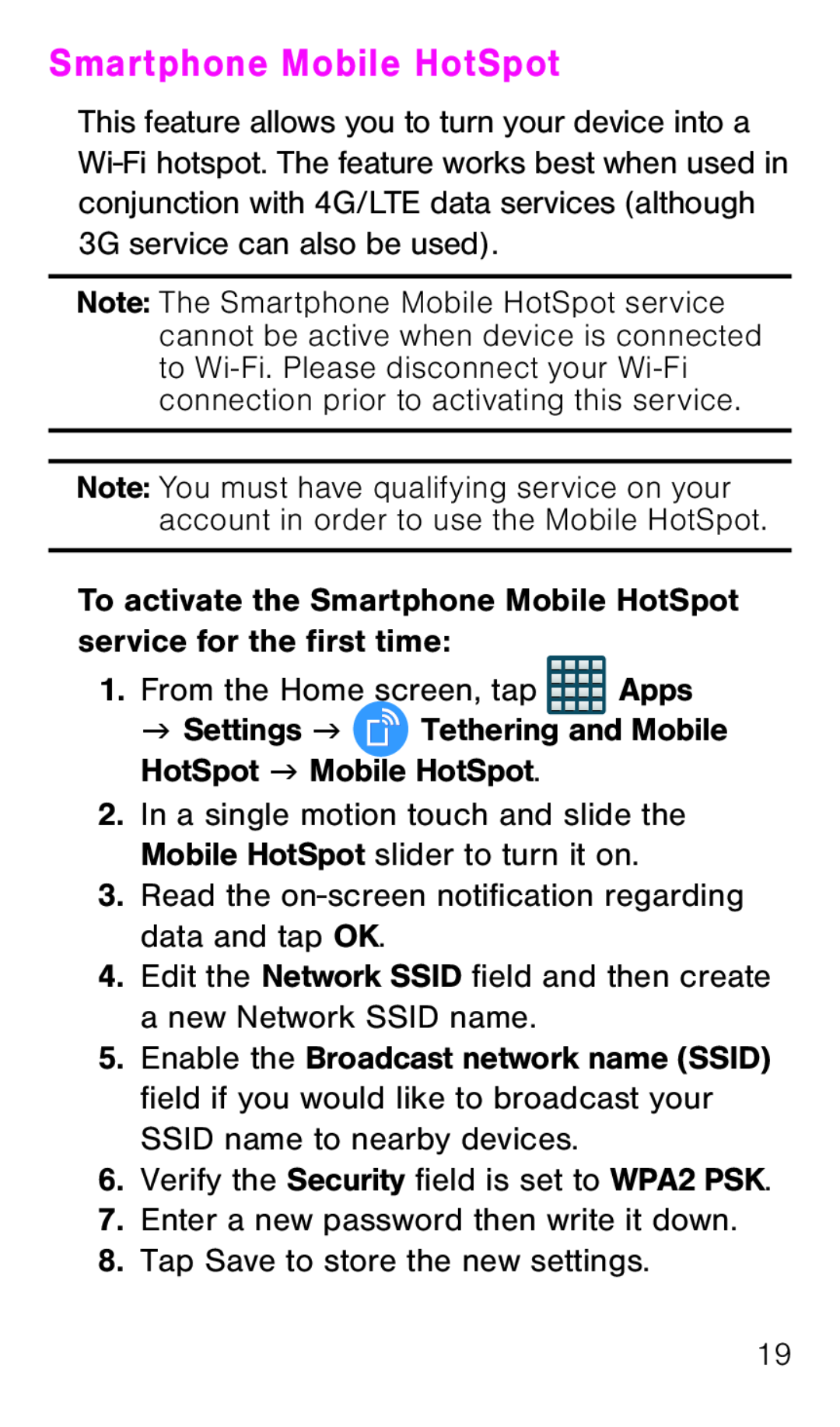 Smartphone Mobile HotSpot Galaxy Avant T-Mobile